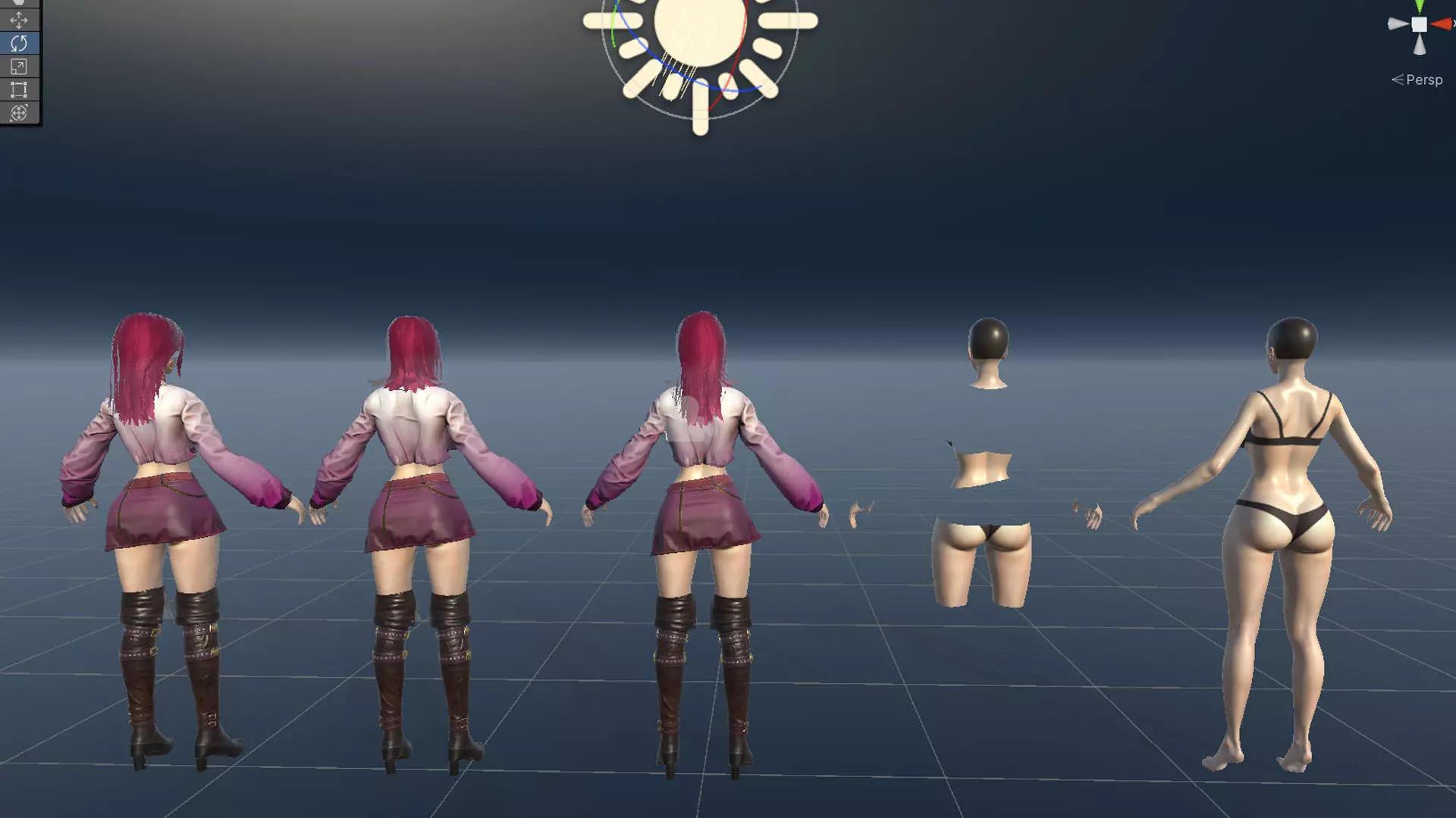 Fashion Girl Low-poly 3D model_24