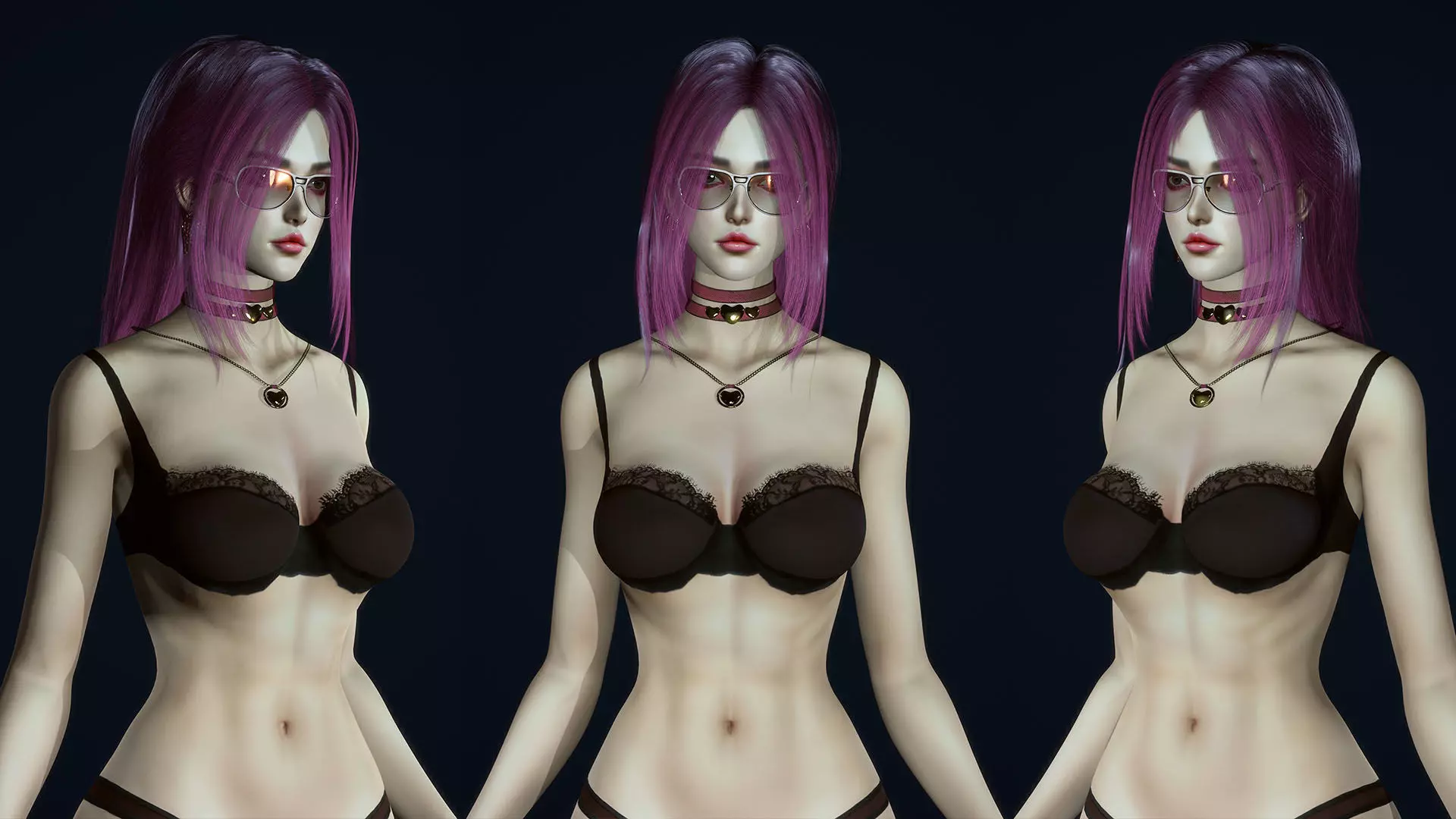 Fashion Girl Low-poly 3D model_10