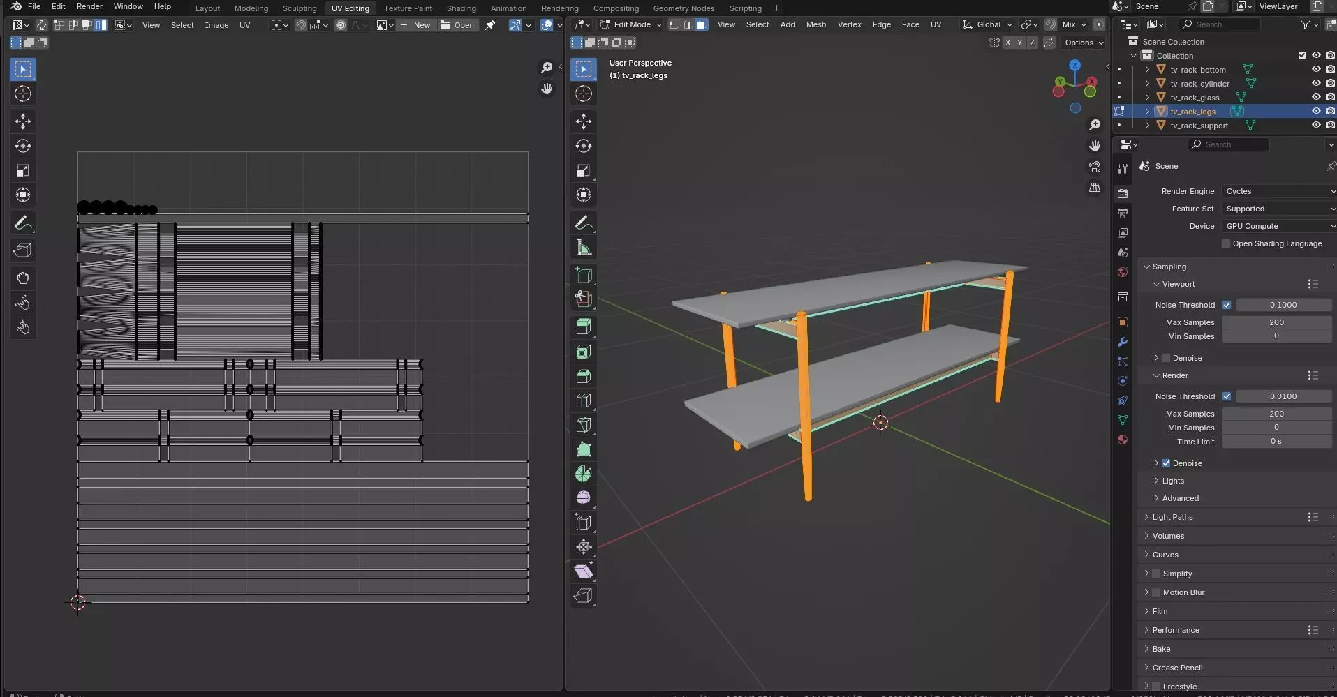 TV Rack CG49 3D model_9