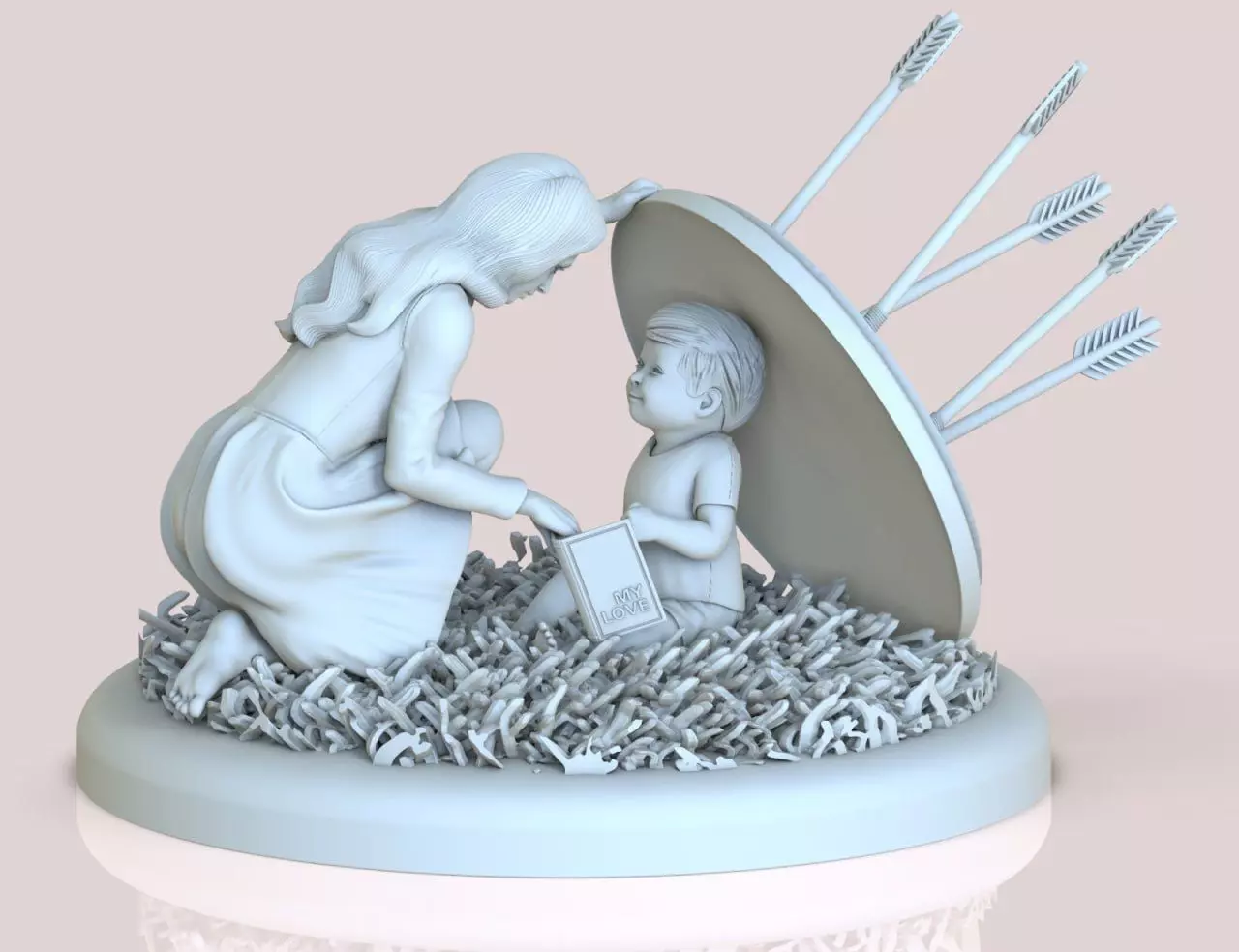 MOTHERS LOVE FOR THE CHILD 3D print model_1