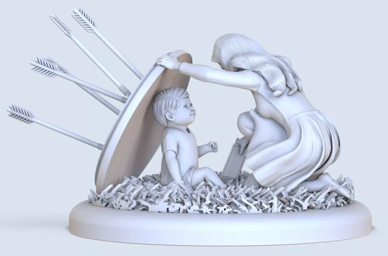 MOTHERS LOVE FOR THE CHILD 3D print model_2