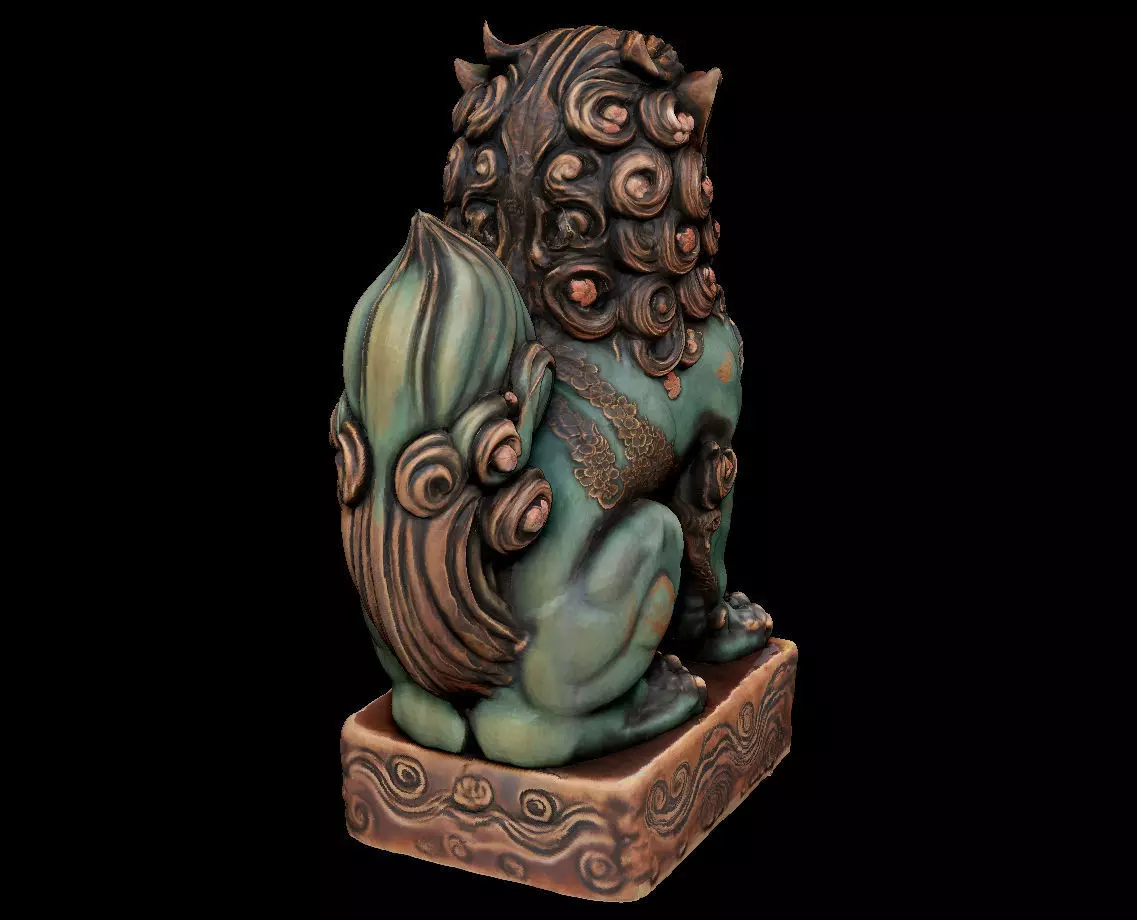 Japanese Komainu - Guardian Lion-Dog Statue Tattoo 3D print model_4