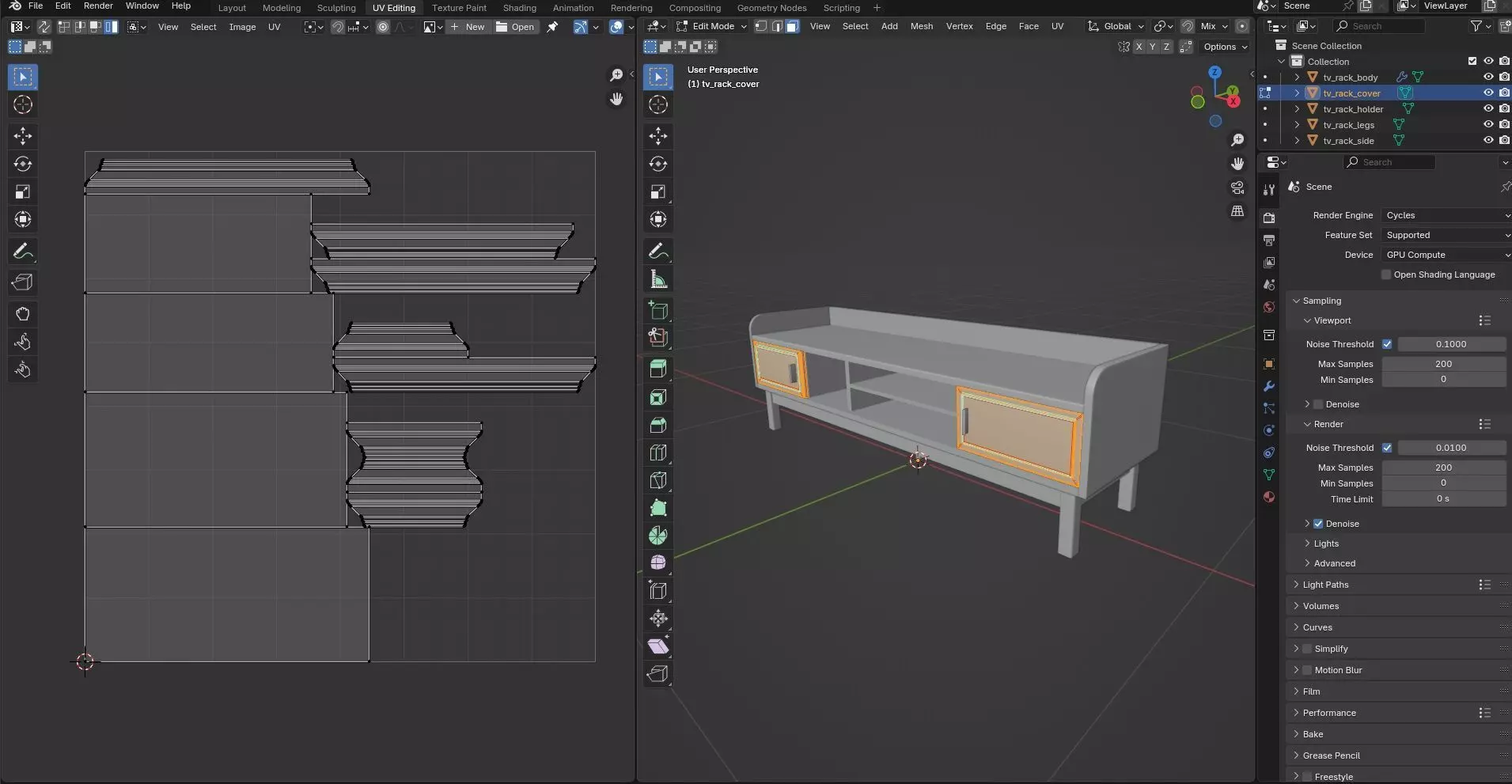 TV Rack CG53 3D model_11