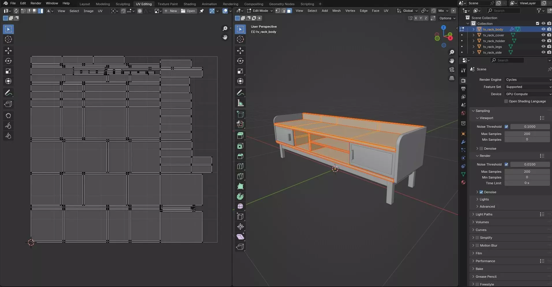 TV Rack CG53 3D model_9