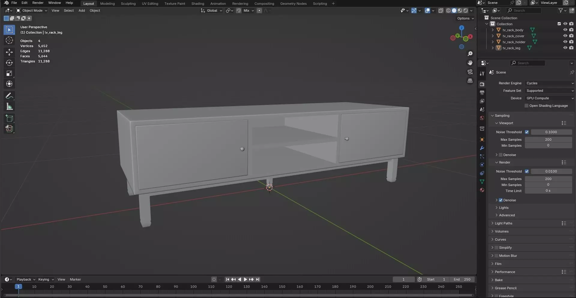 TV Rack CG54 3D model_7