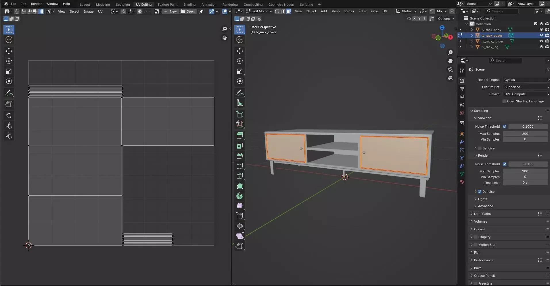 TV Rack CG54 3D model_11