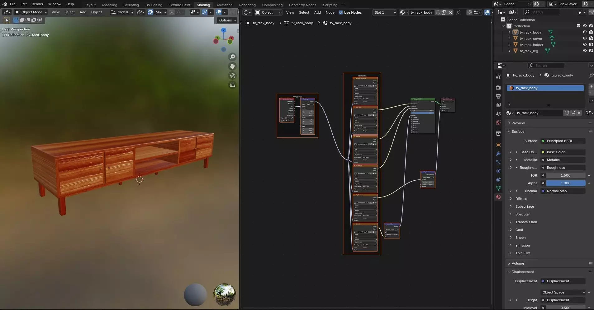 TV Rack CG55 3D model_12