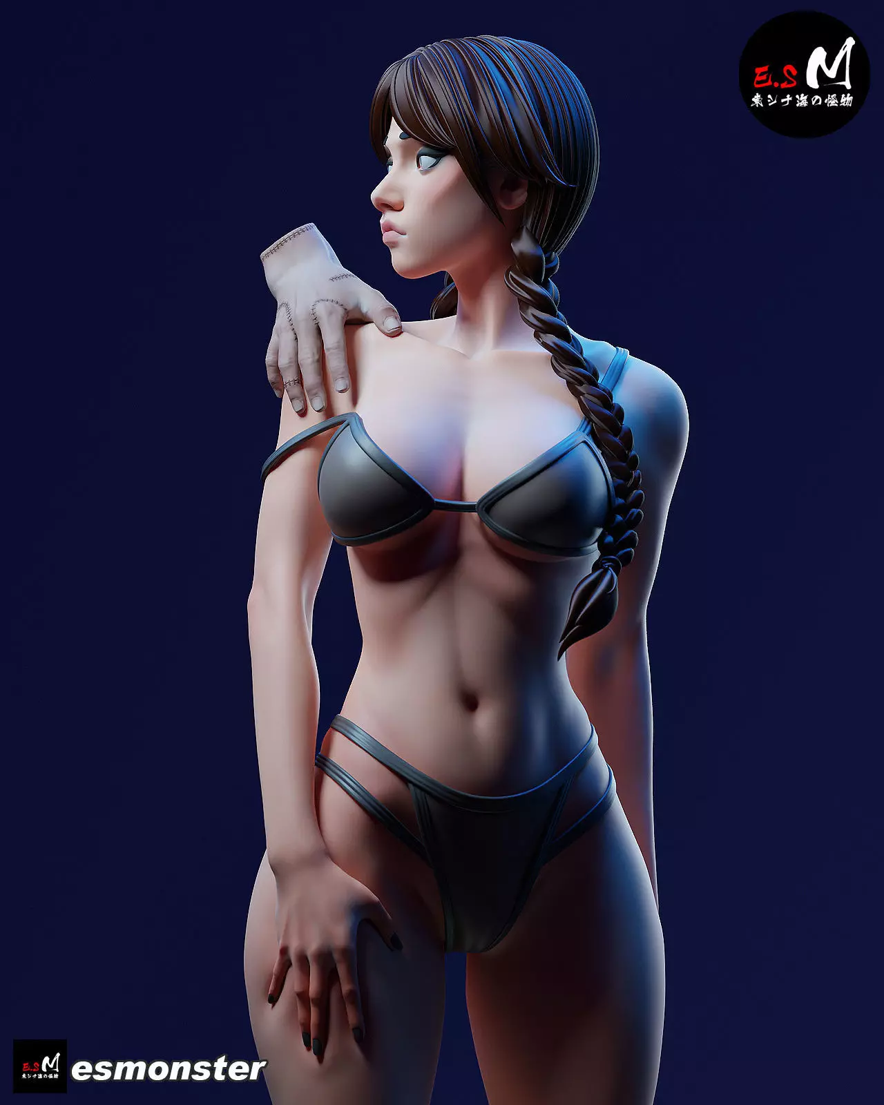 Mature Wednesday  Swimsuit Version by E S Monster 3D print model_1