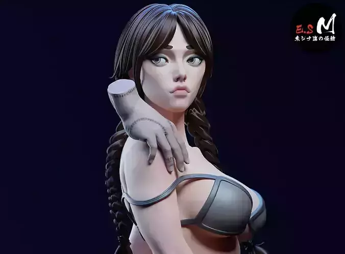 Mature Wednesday  Swimsuit Version by E S Monster 3D print model