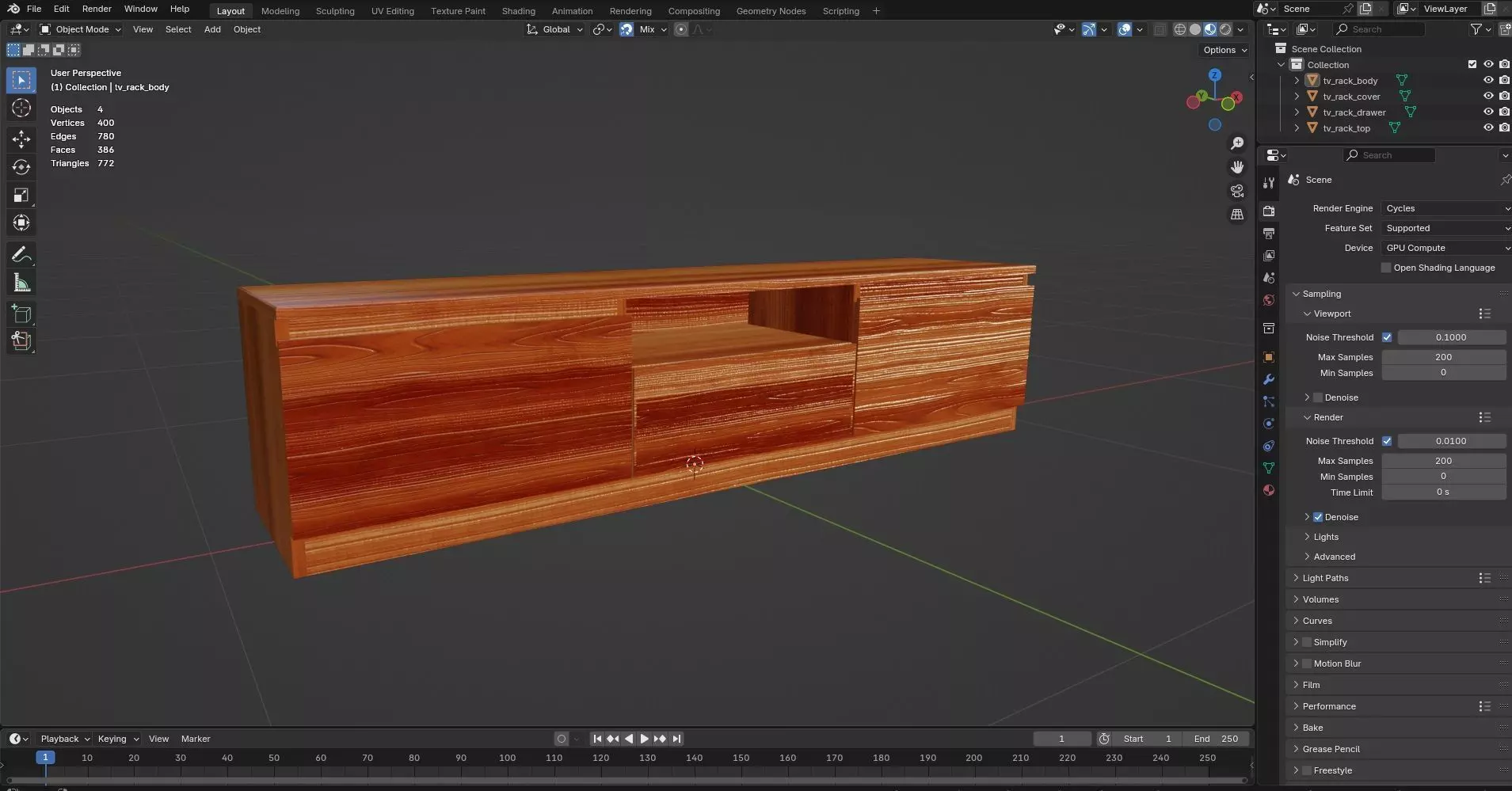TV Rack CG56 3D model_8