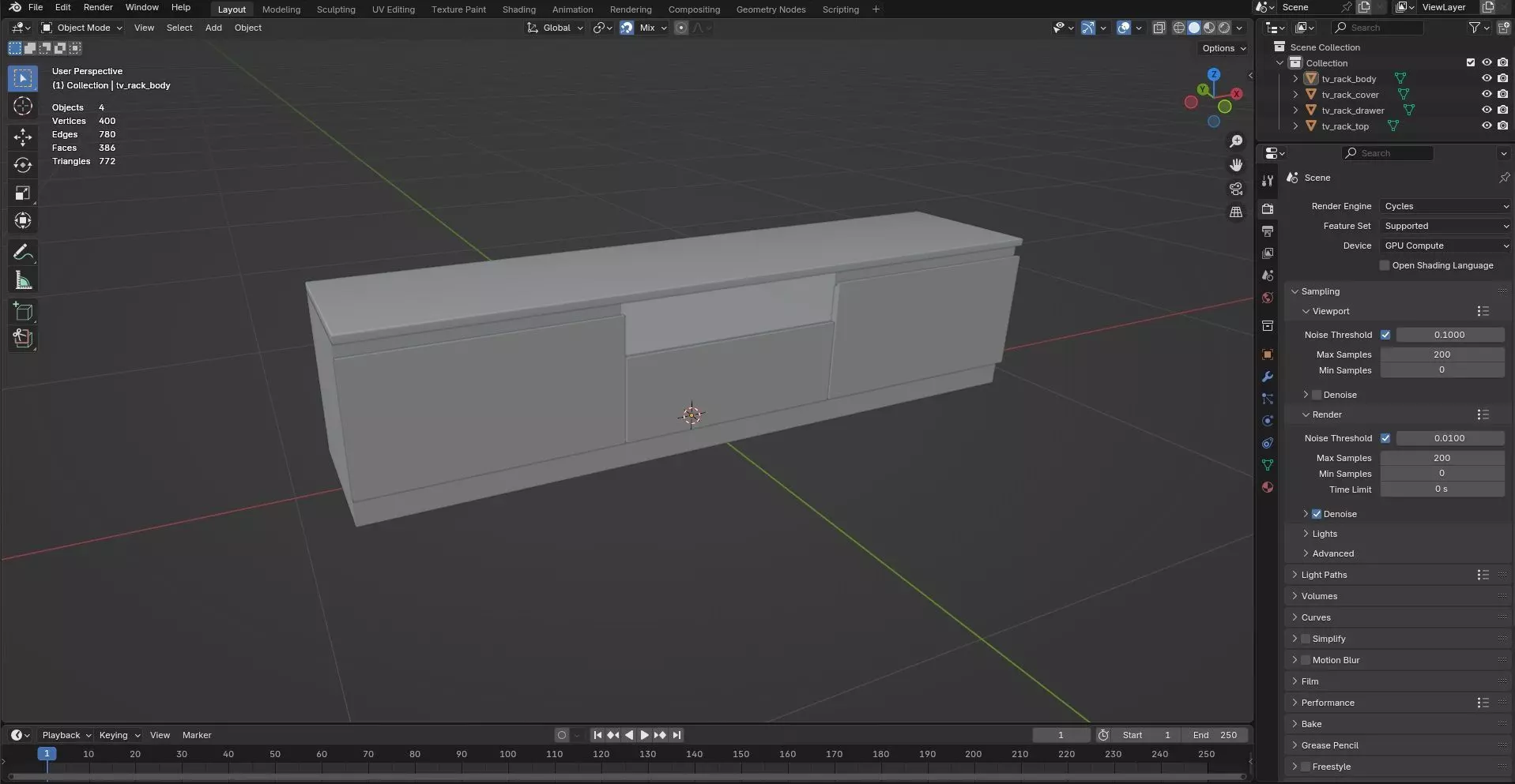 TV Rack CG56 3D model_7