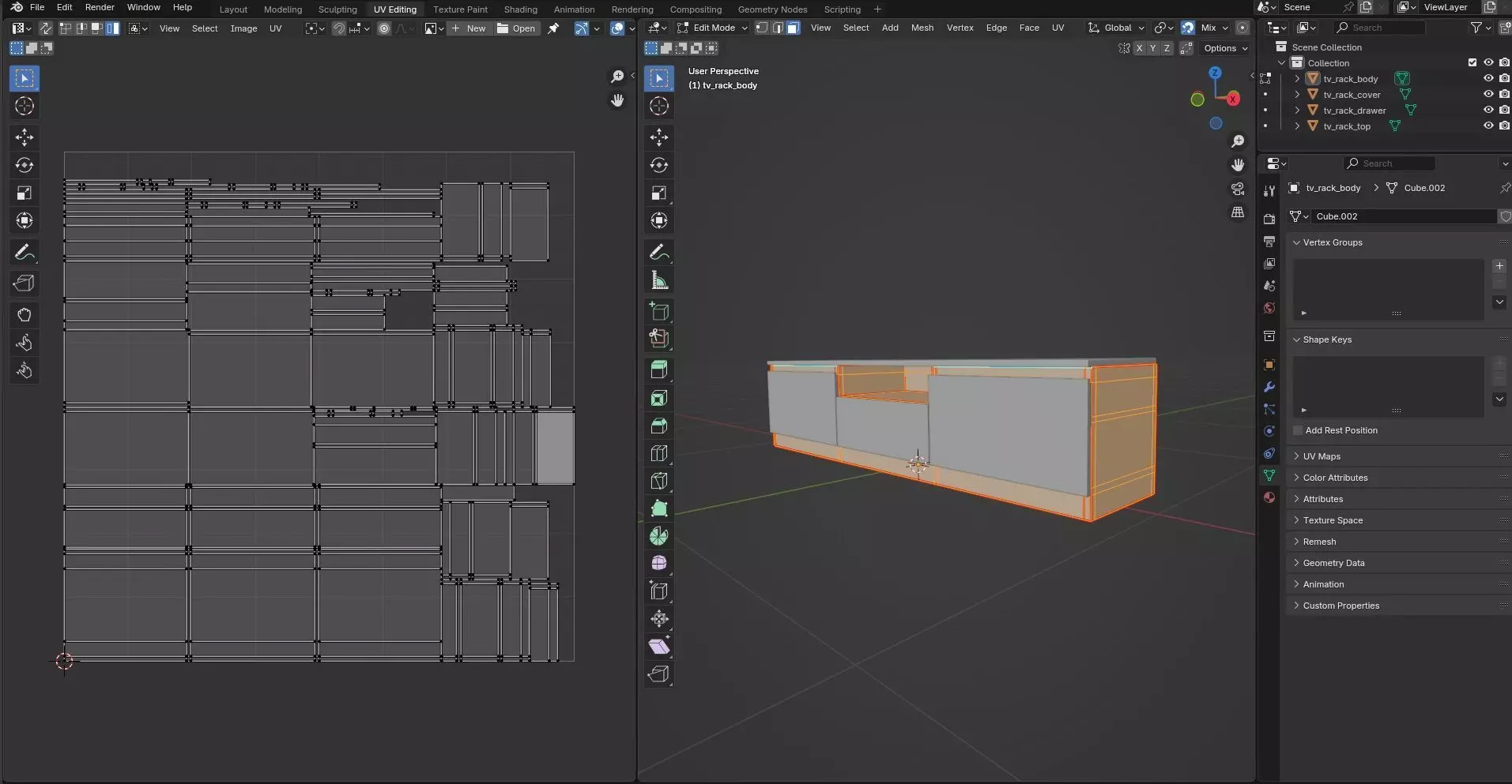 TV Rack CG56 3D model_9