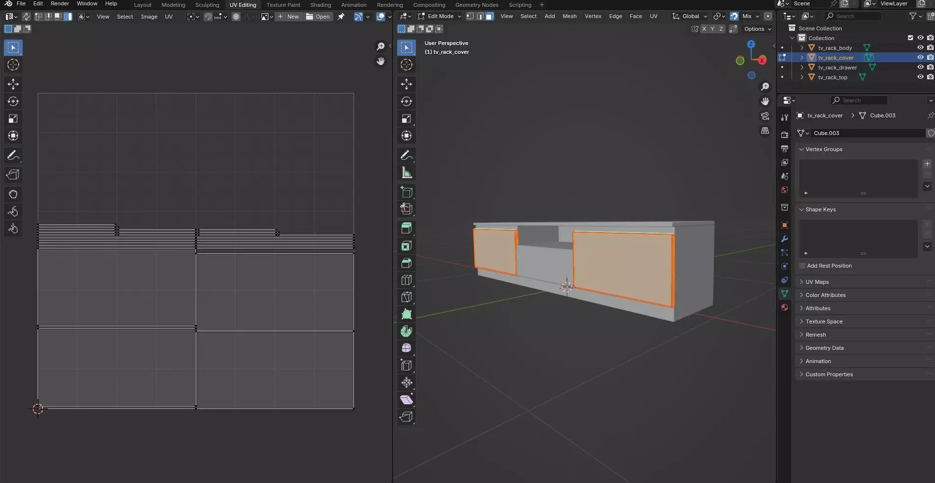 TV Rack CG56 3D model_10
