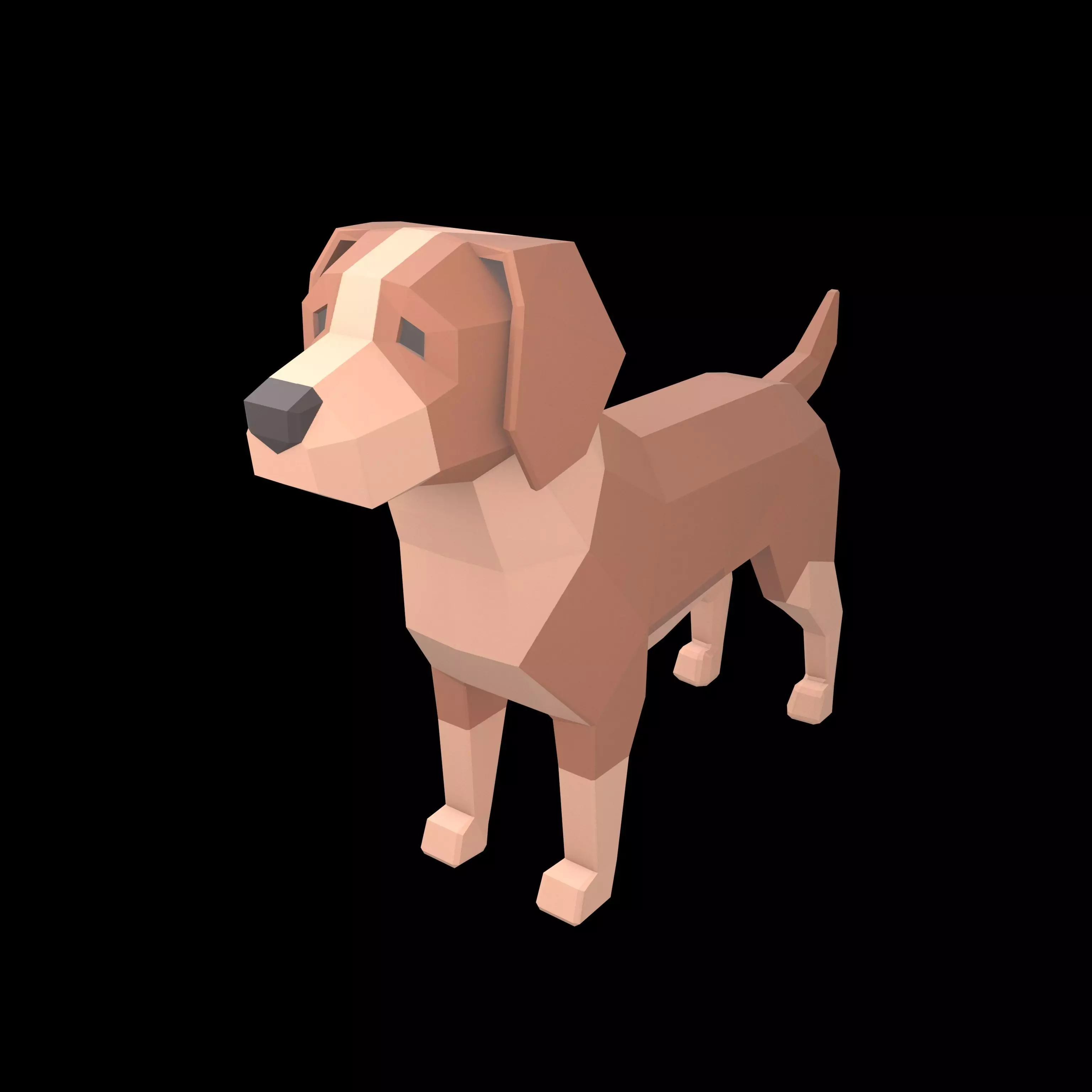 Lowpoly Dog v1 002 Low-poly 3D model_0