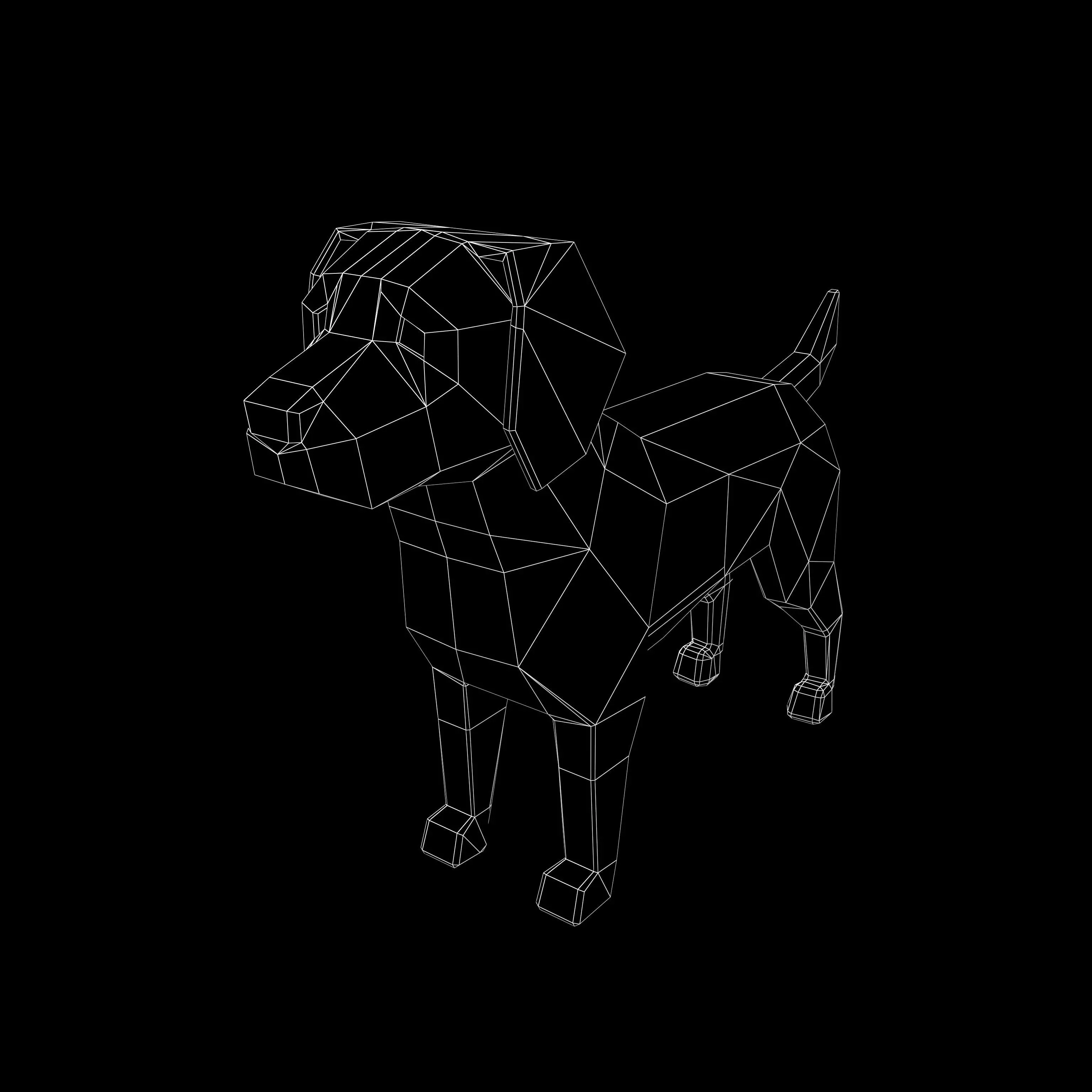 Lowpoly Dog v1 002 Low-poly 3D model_4