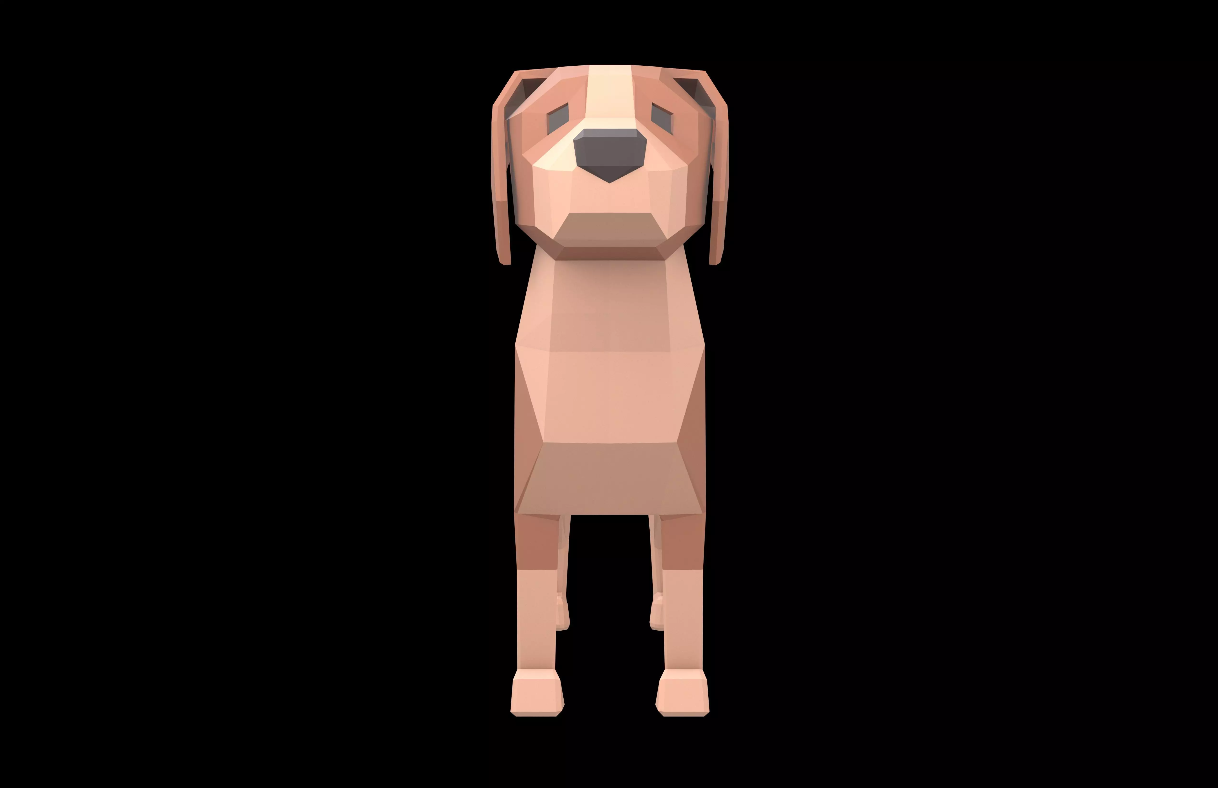 Lowpoly Dog v1 002 Low-poly 3D model_1