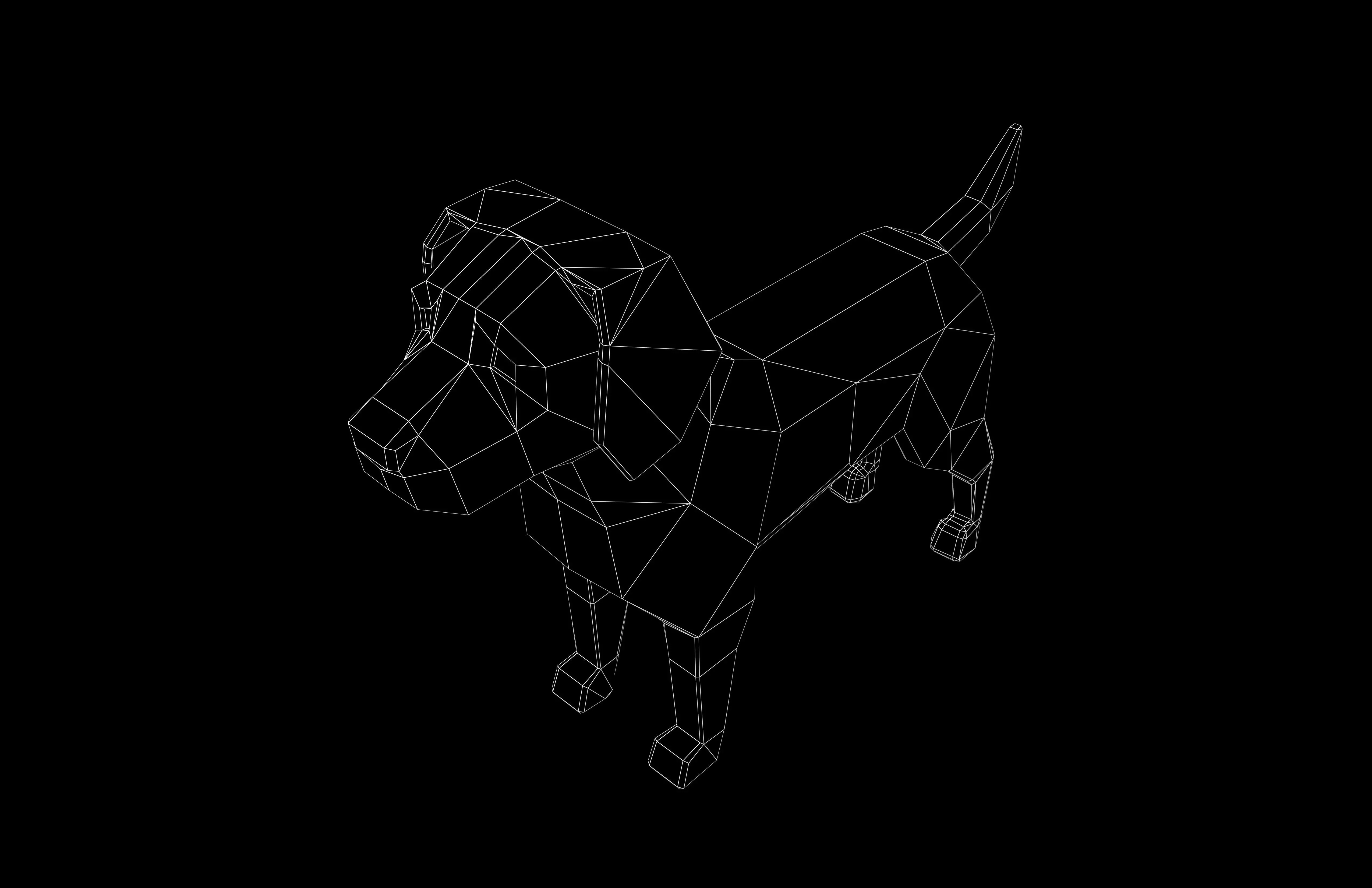 Lowpoly Dog v1 002 Low-poly 3D model_6