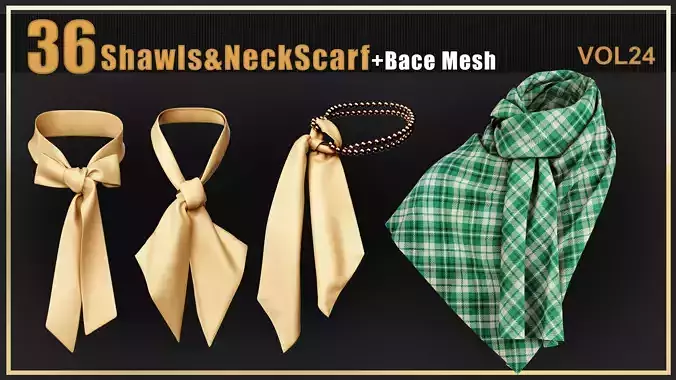36 Shawls and Neckscarf-Marvelous base mesh