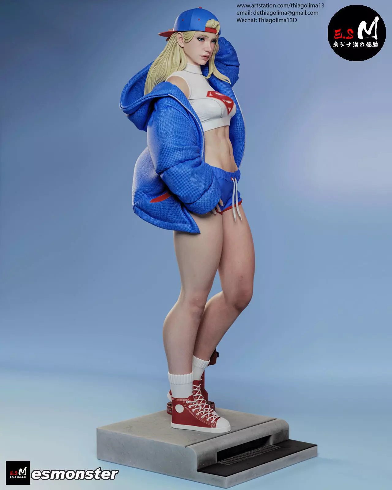 Super Girl character by ES Monster 3D print model_3