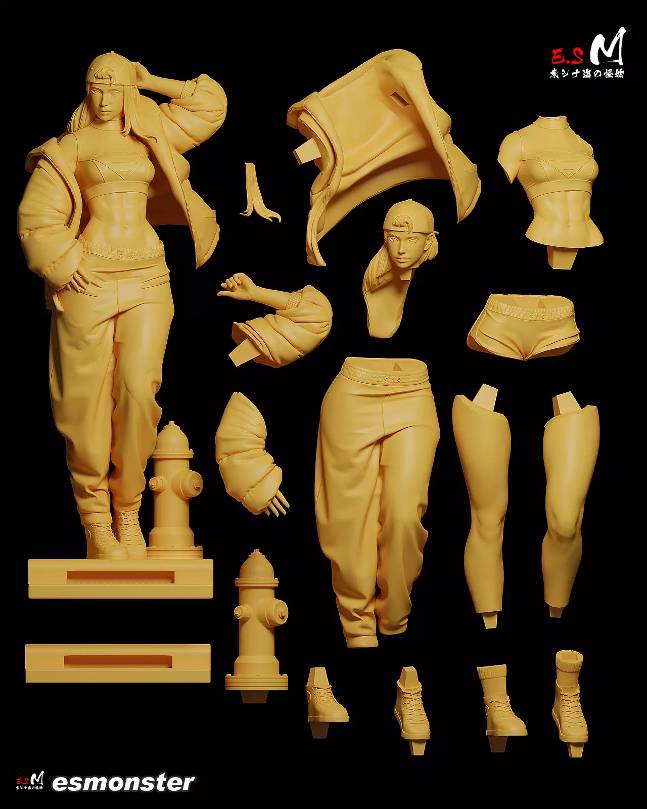 Super Girl character by ES Monster 3D print model_14