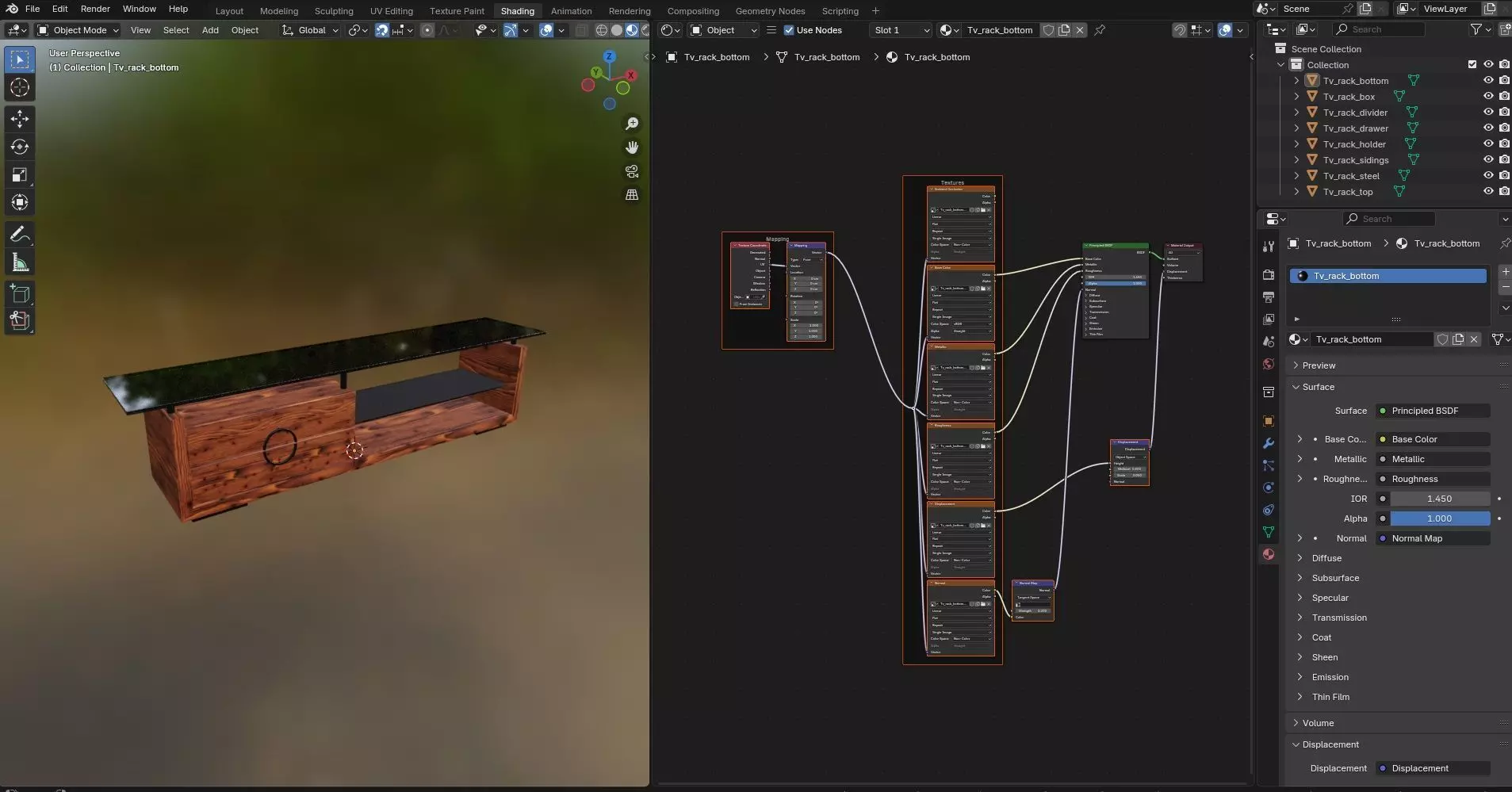 TV Rack CG61 3D model_13