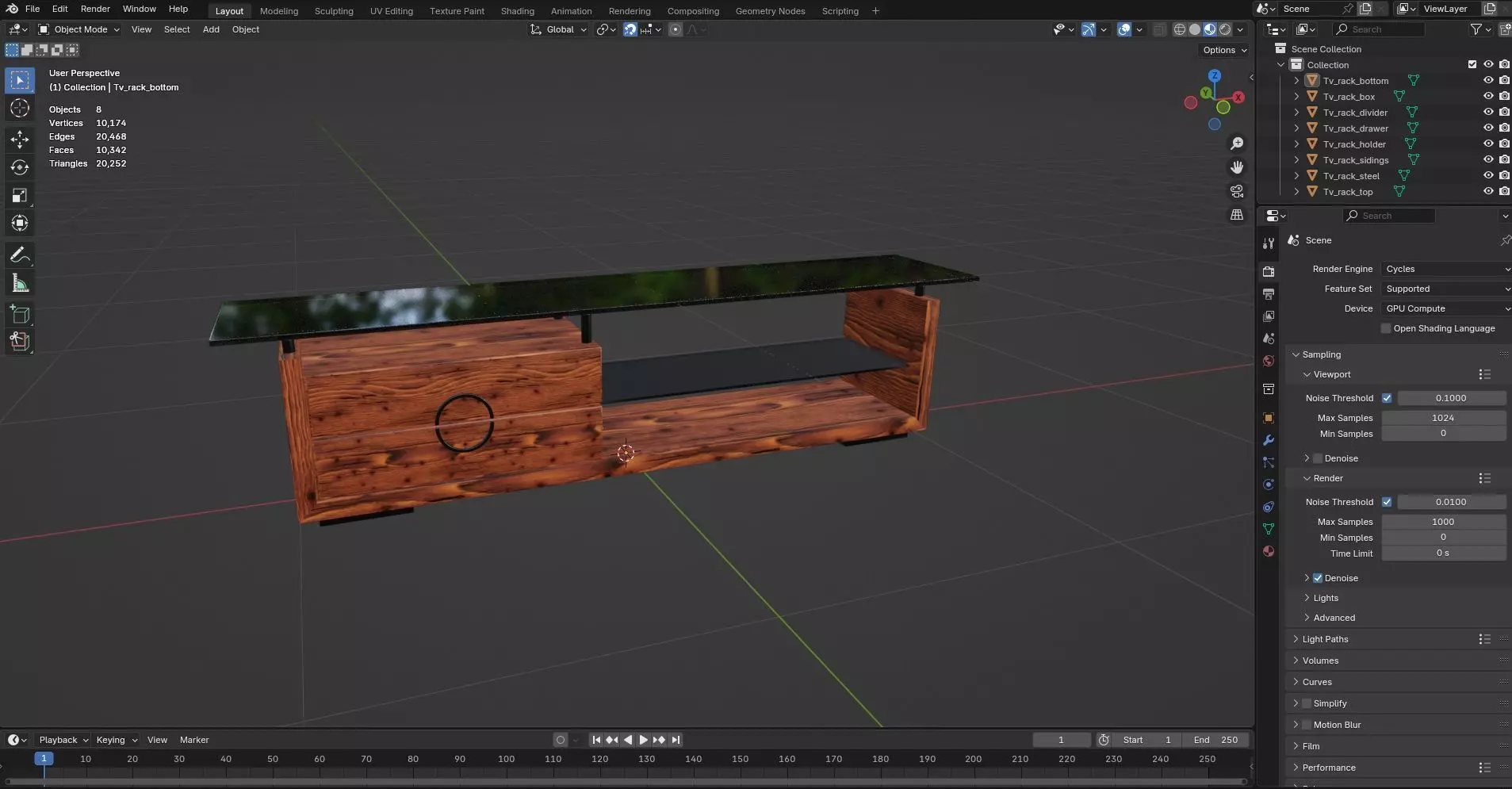 TV Rack CG61 3D model_8