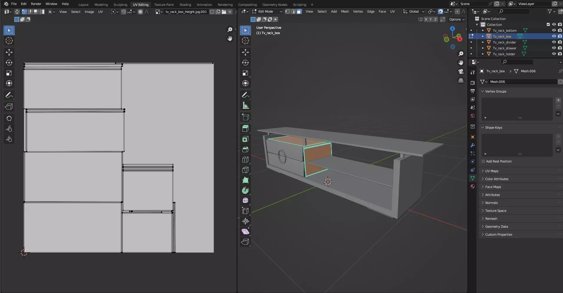 TV Rack CG61 3D model_10