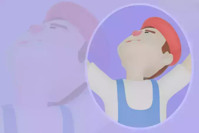 3D Cartoon Male Painter - Happy Artist Jumping Celebration