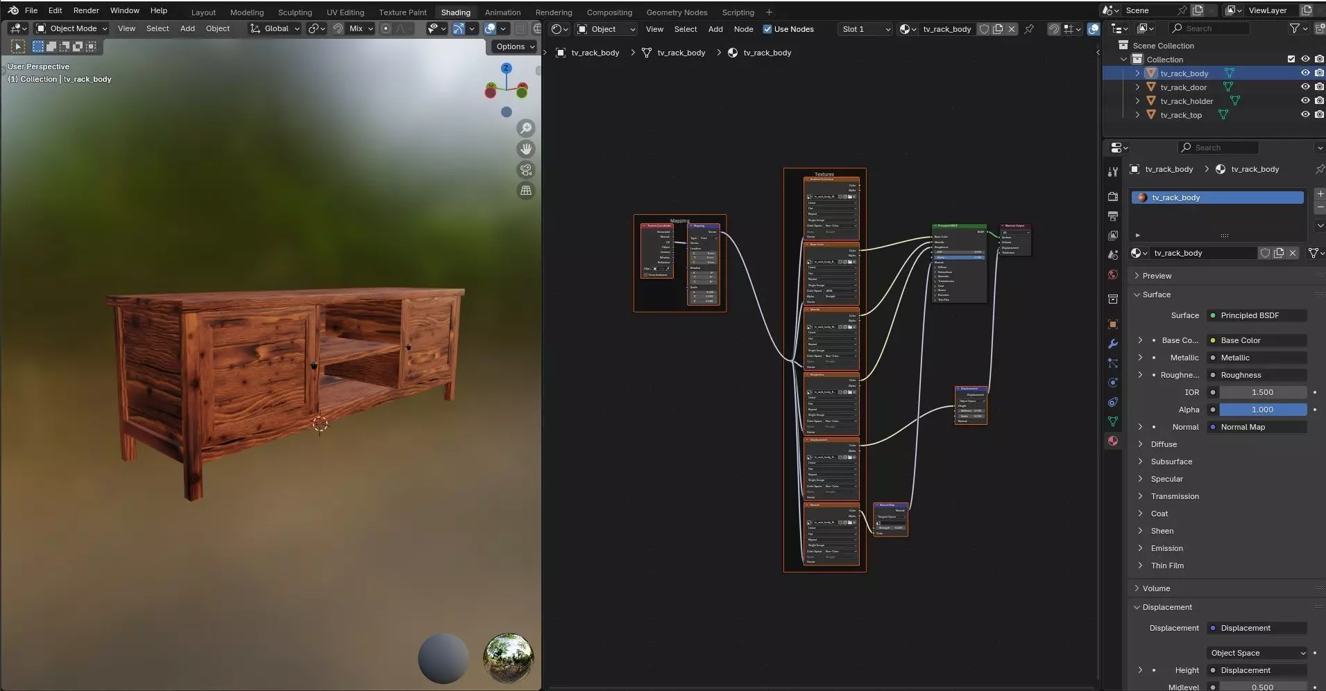 TV Rack CG62 3D model_9