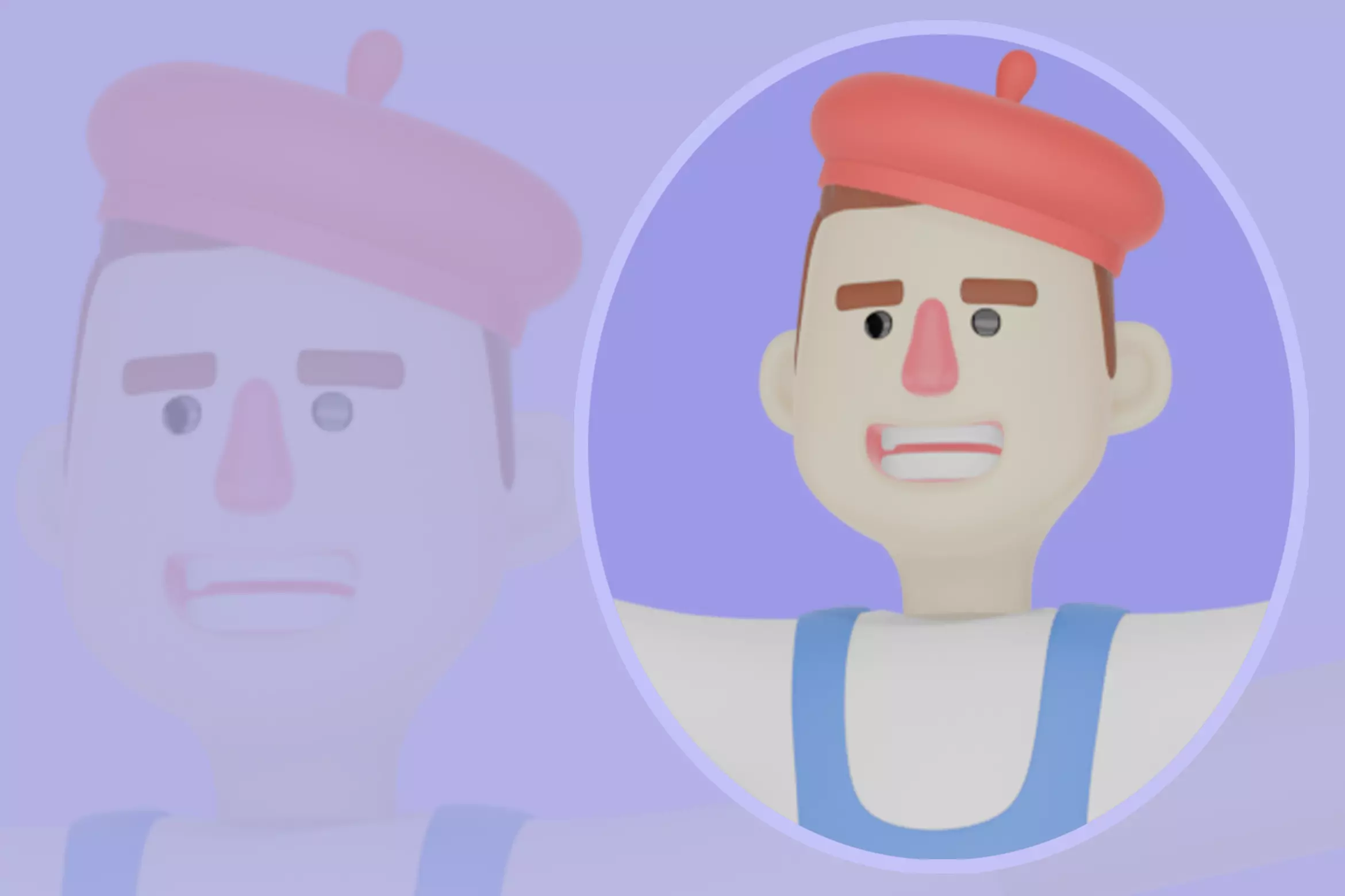 3D Cartoon Male Painter Character-Angry Artist Intimidating Pose 3D model_0