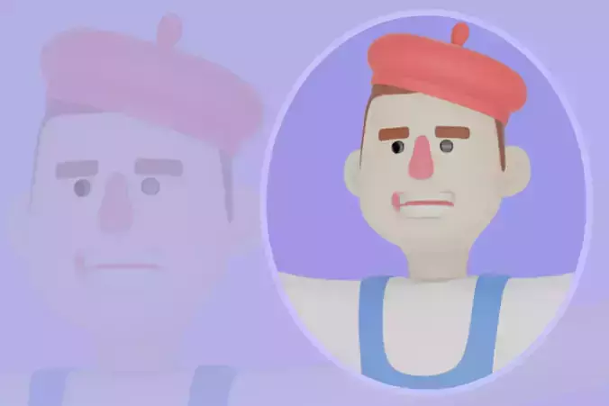 3D Cartoon Male Painter Character-Angry Artist Intimidating Pose 3D model 3D Cartoon Male Painter Character-Angry Artist Intimidating Pose 3D model