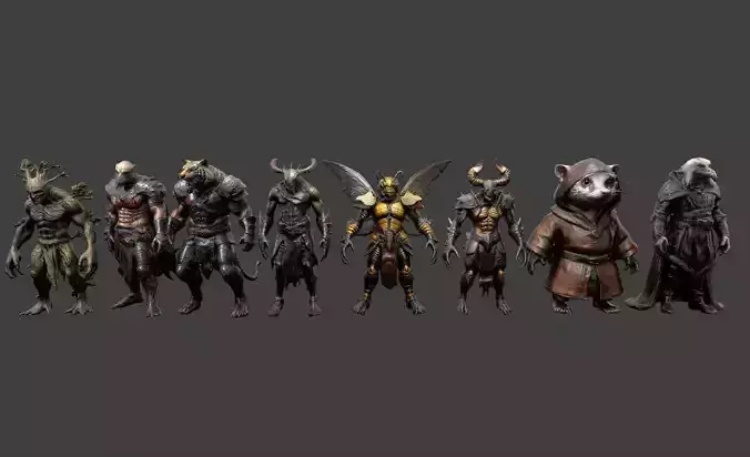 Animal Warrior Pack 2 Low-poly 3D model Animal Warrior Pack 2 Low-poly 3D model