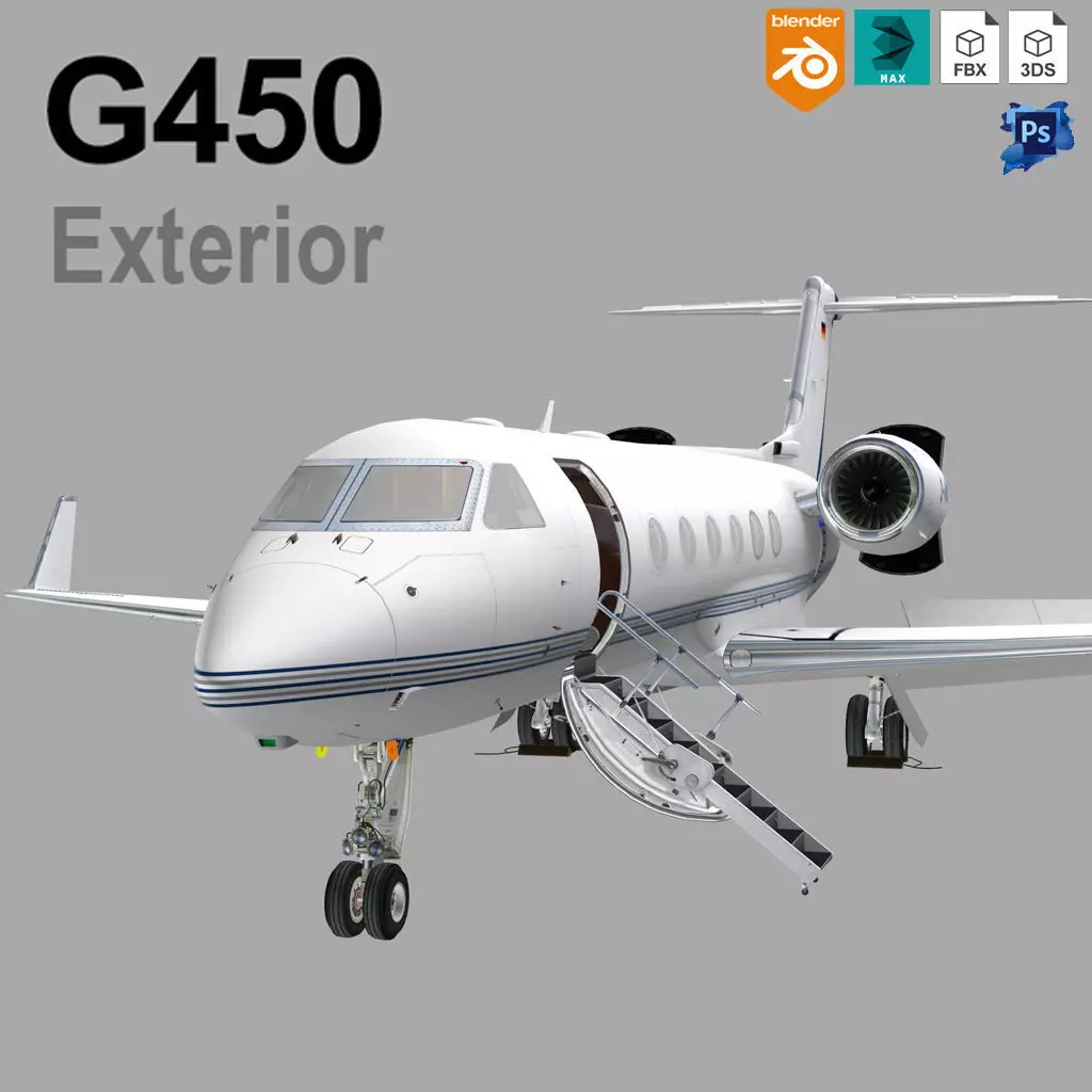Private Jet G450 Low-poly 3D model