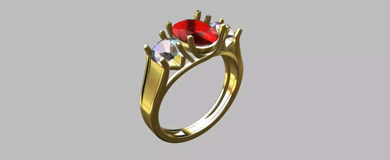 Crossed Claws Ring 3D print model