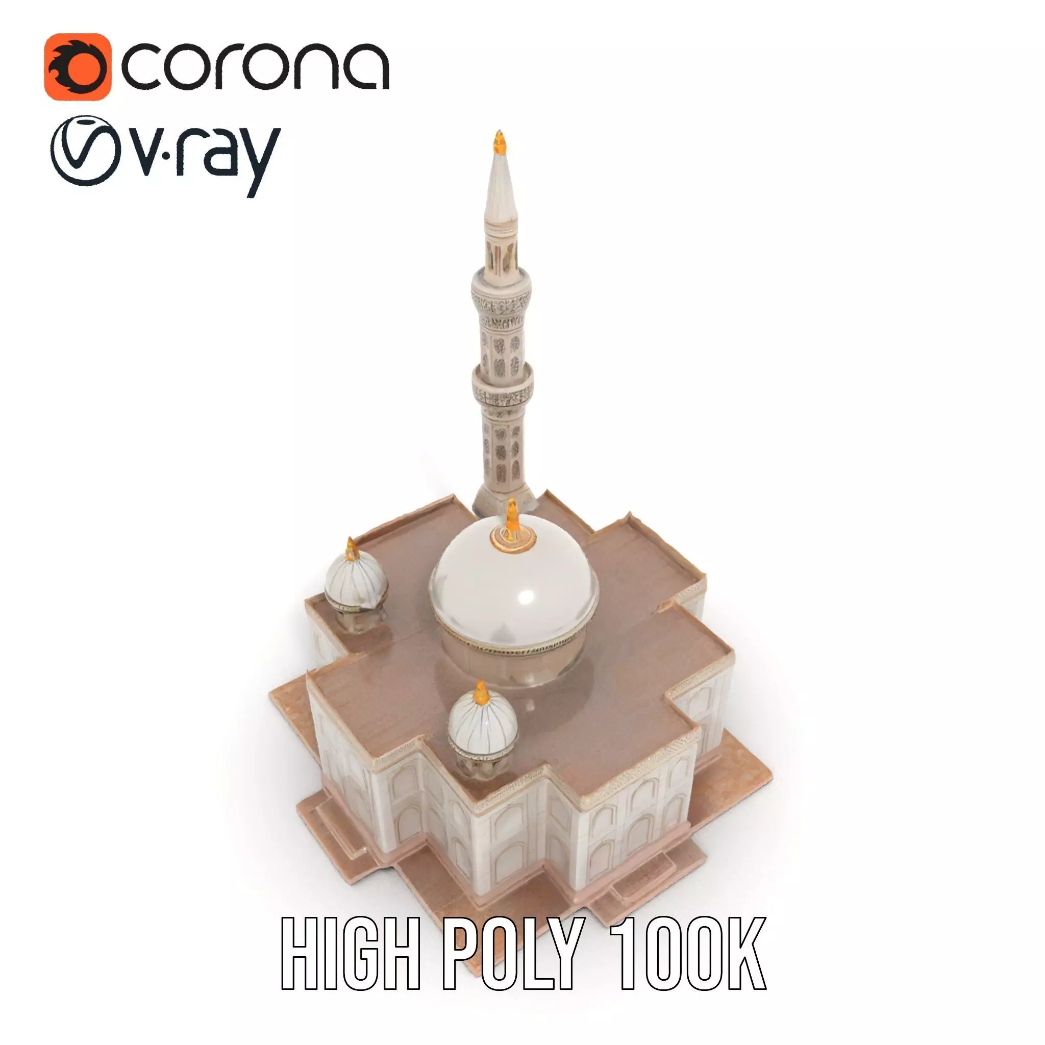 Ornate Mosque model pack Low-poly 3D model_29
