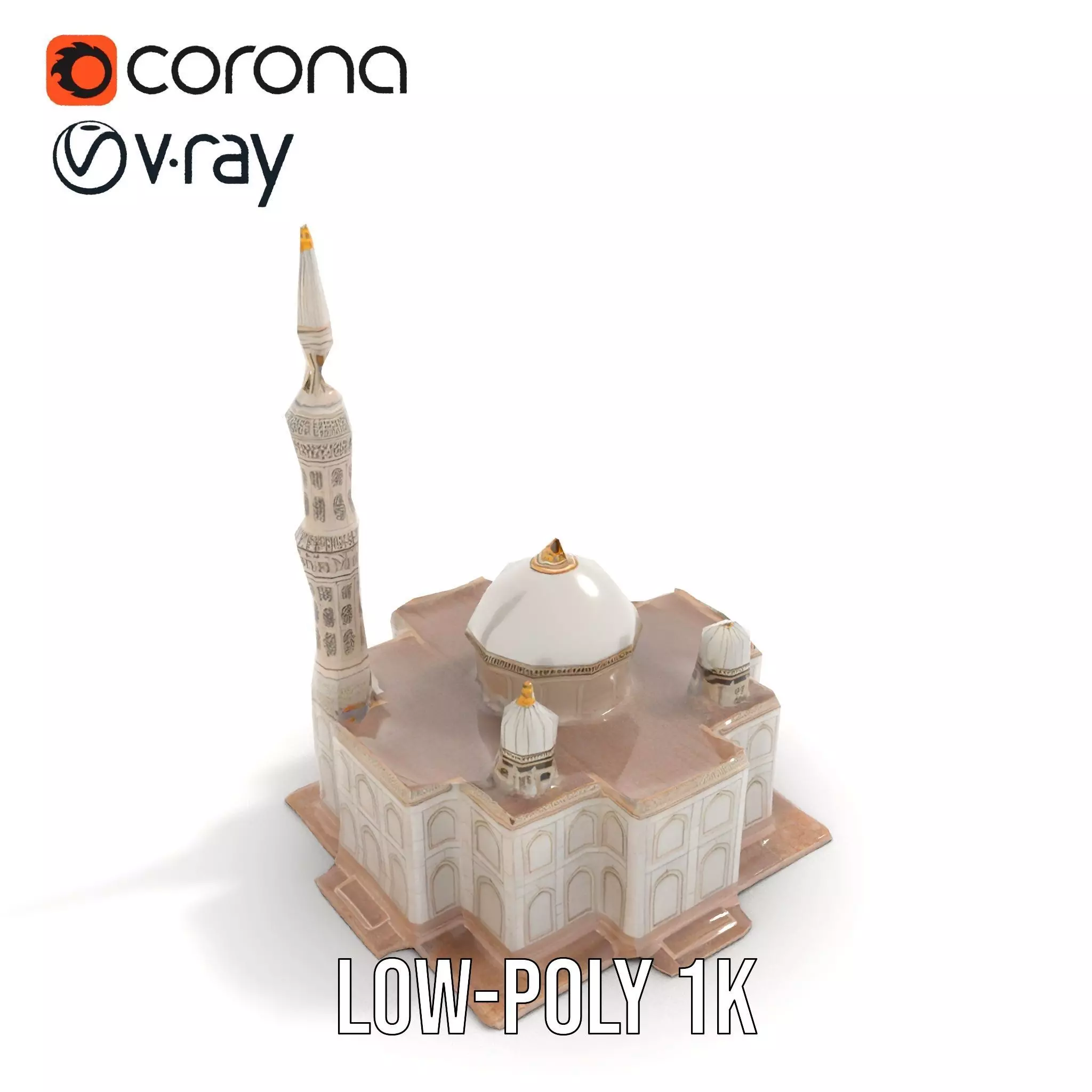 Ornate Mosque model pack Low-poly 3D model_9