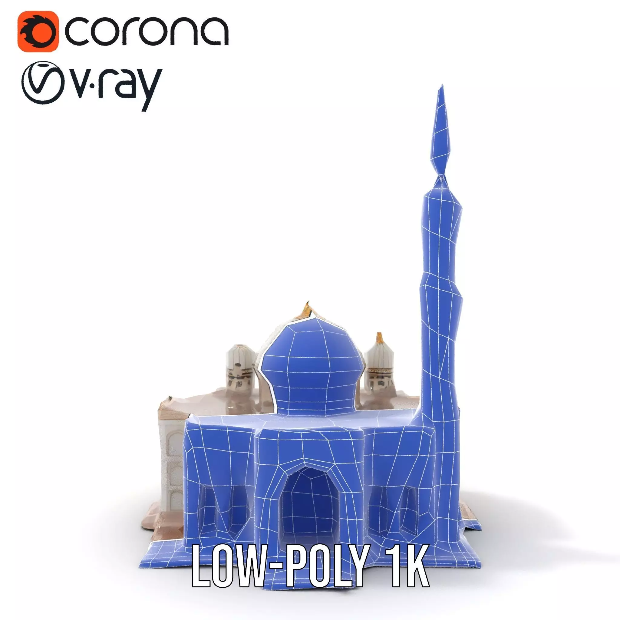 Ornate Mosque model pack Low-poly 3D model_26