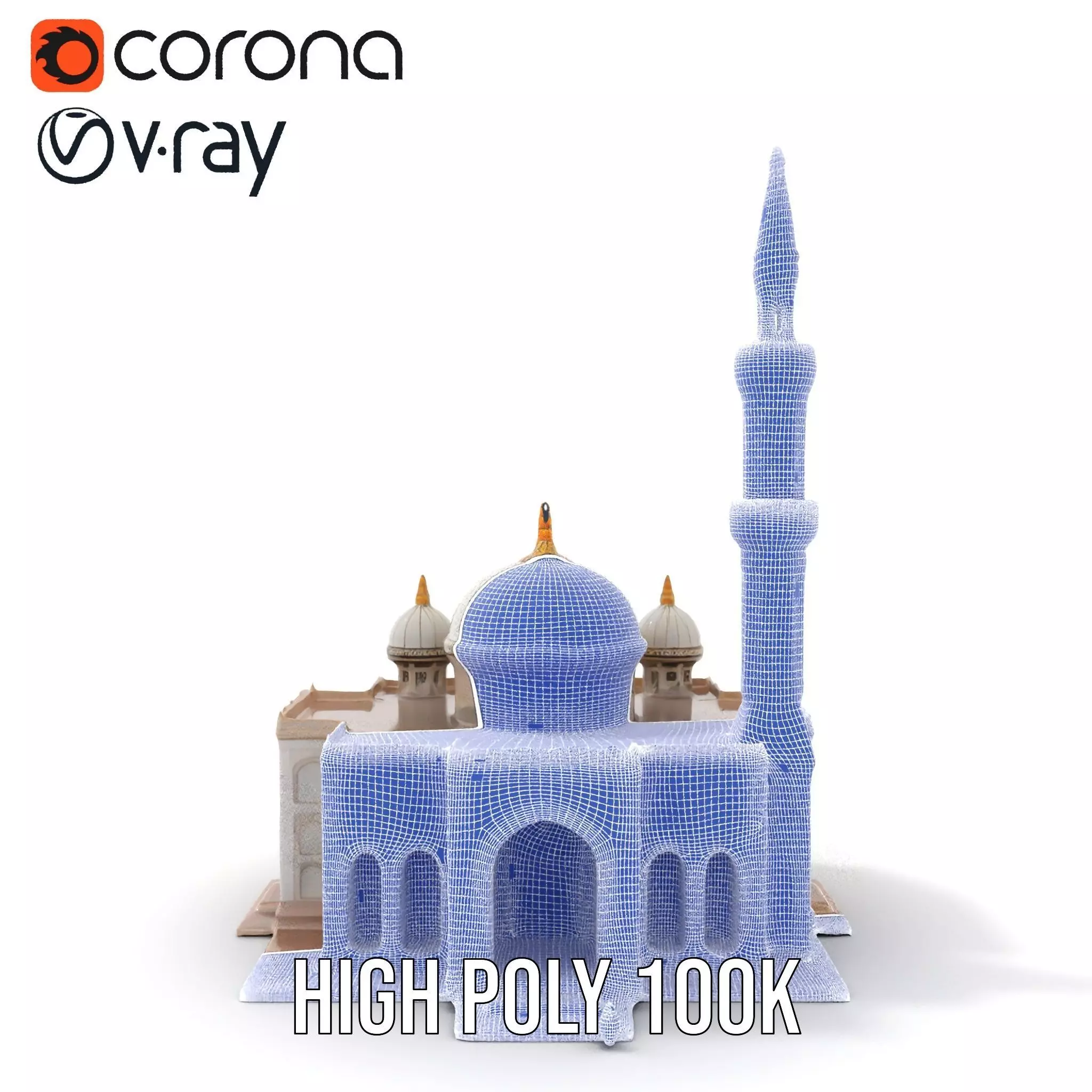 Ornate Mosque model pack Low-poly 3D model_34