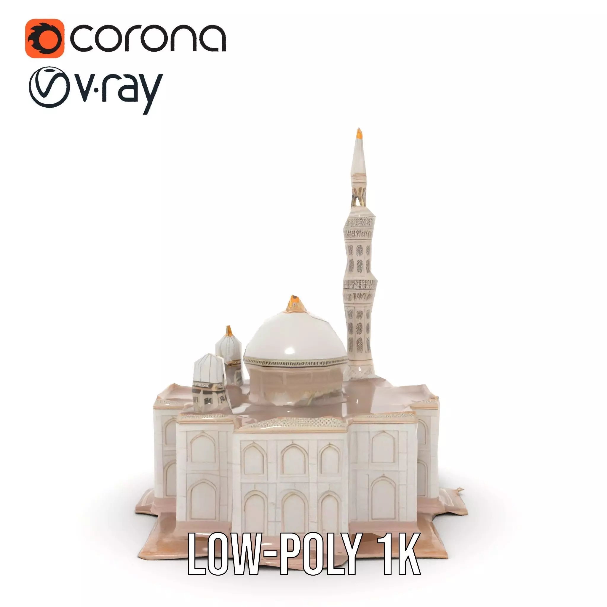 Ornate Mosque model pack Low-poly 3D model_12