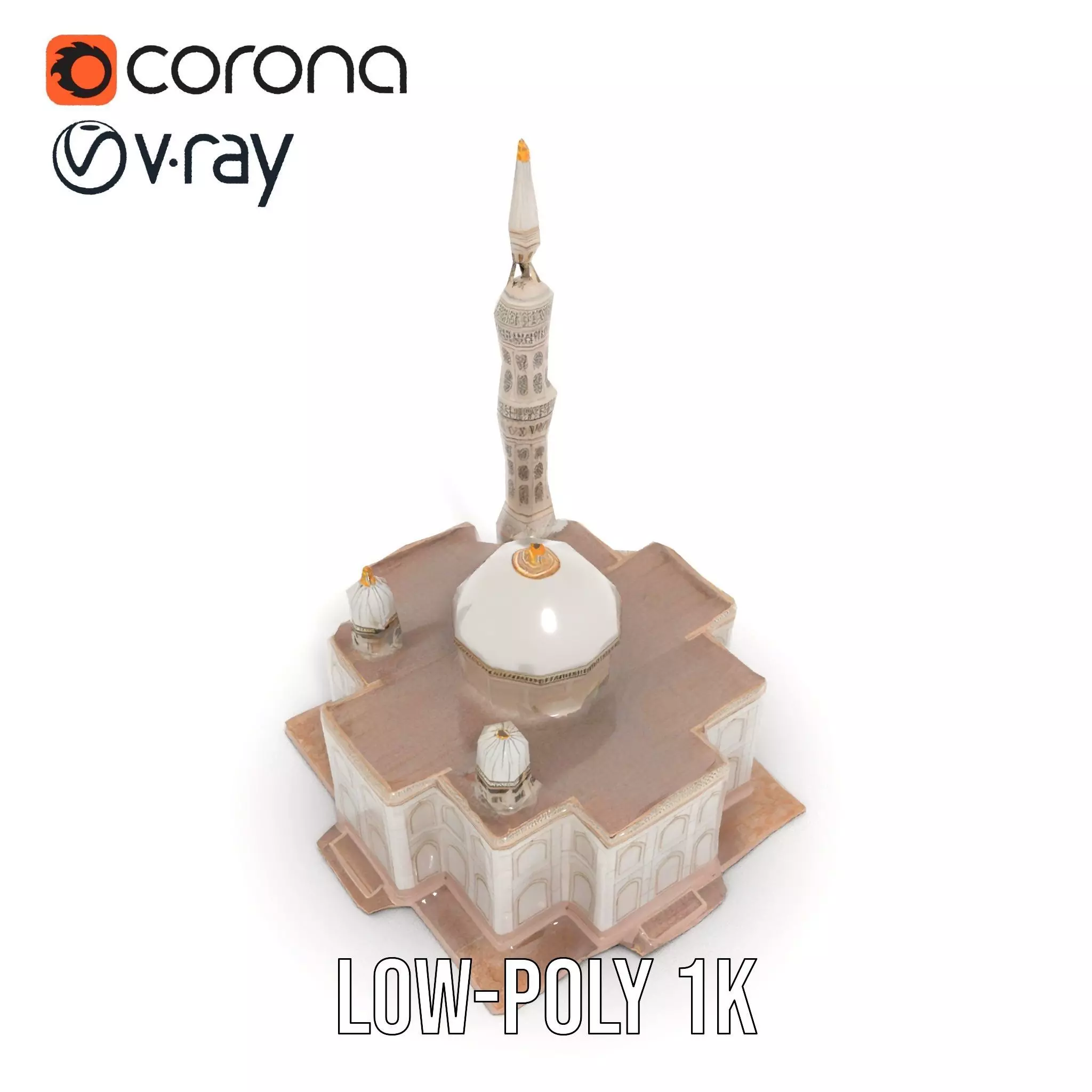 Ornate Mosque model pack Low-poly 3D model_14