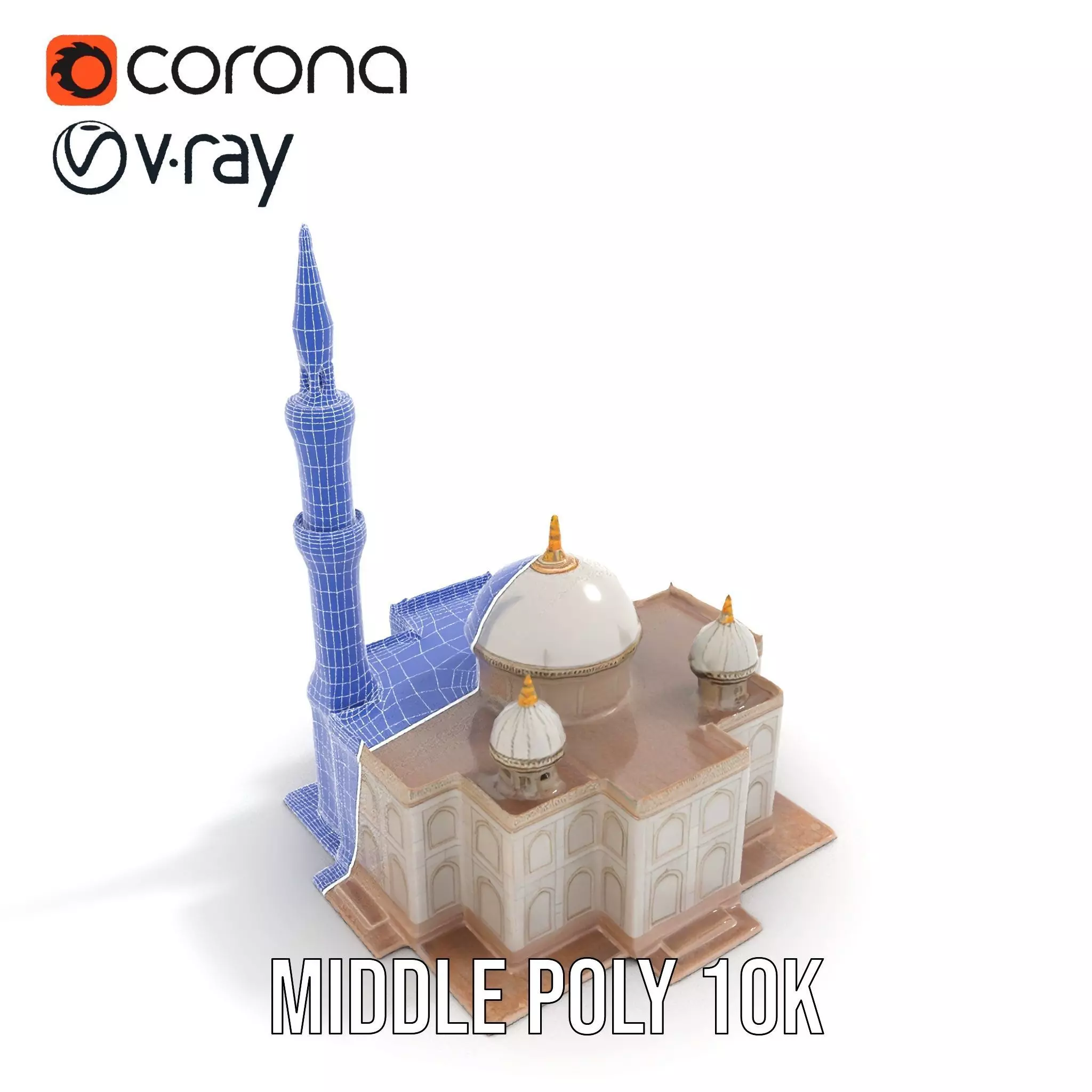 Ornate Mosque model pack Low-poly 3D model_13