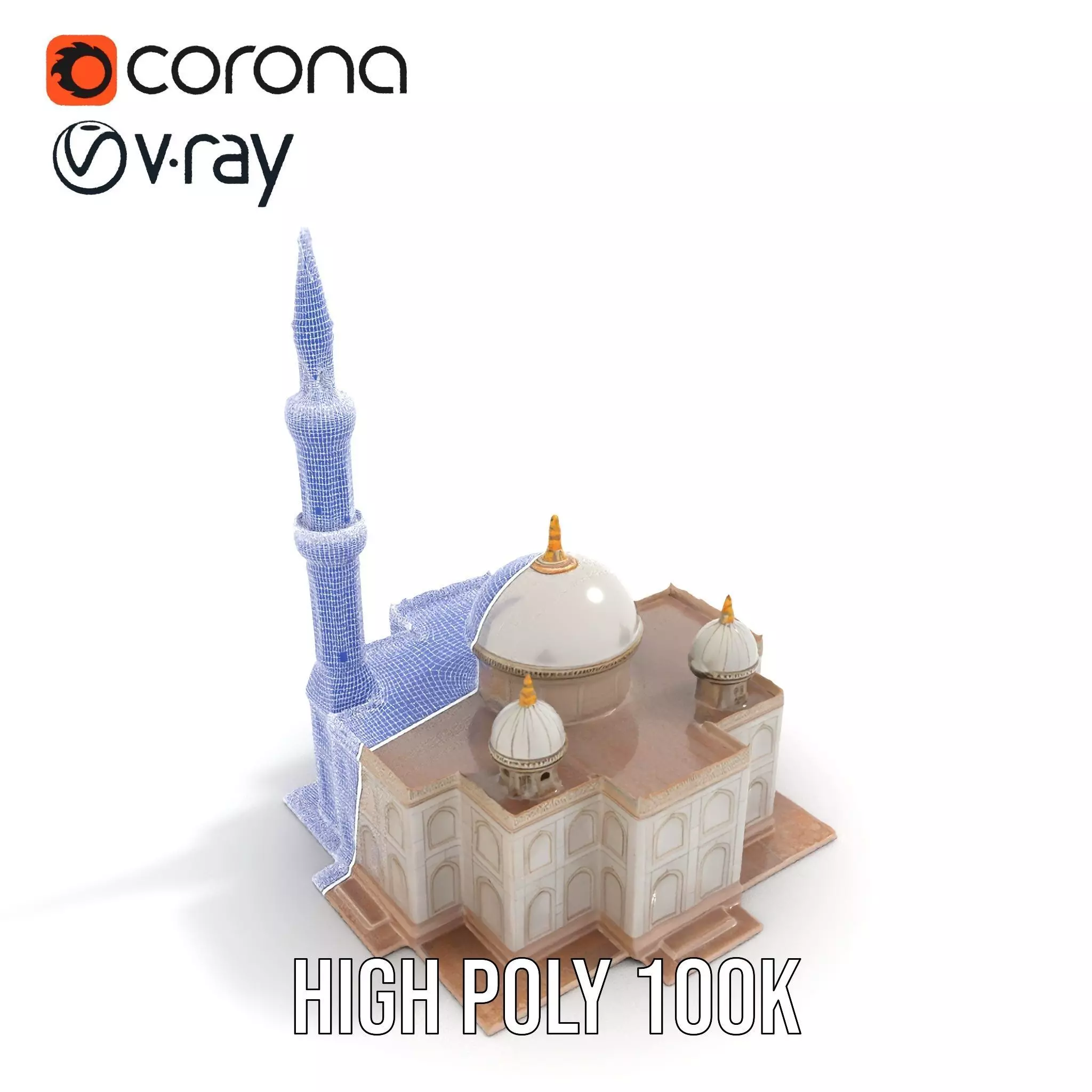 Ornate Mosque model pack Low-poly 3D model_18