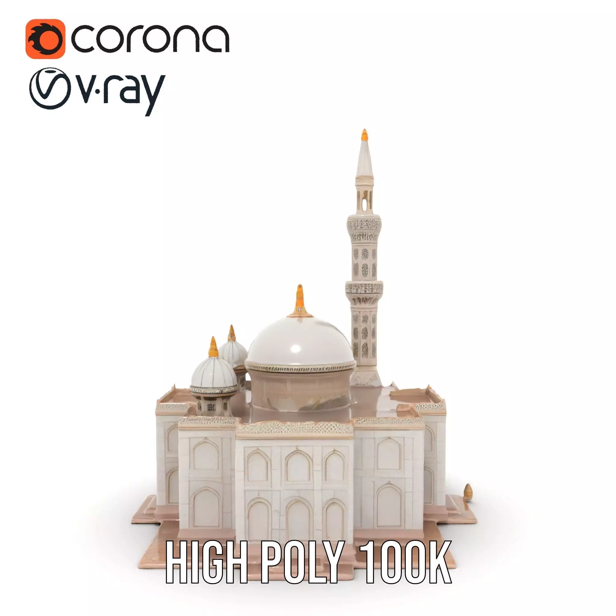 Ornate Mosque model pack Low-poly 3D model_15