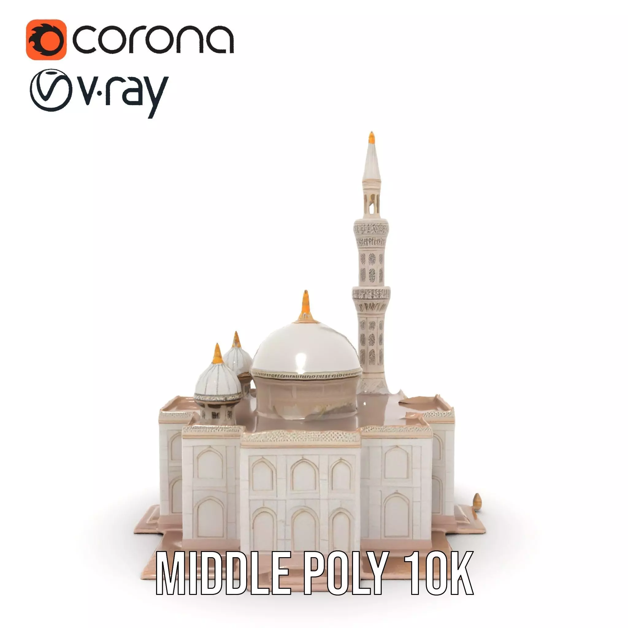 Ornate Mosque model pack Low-poly 3D model_5