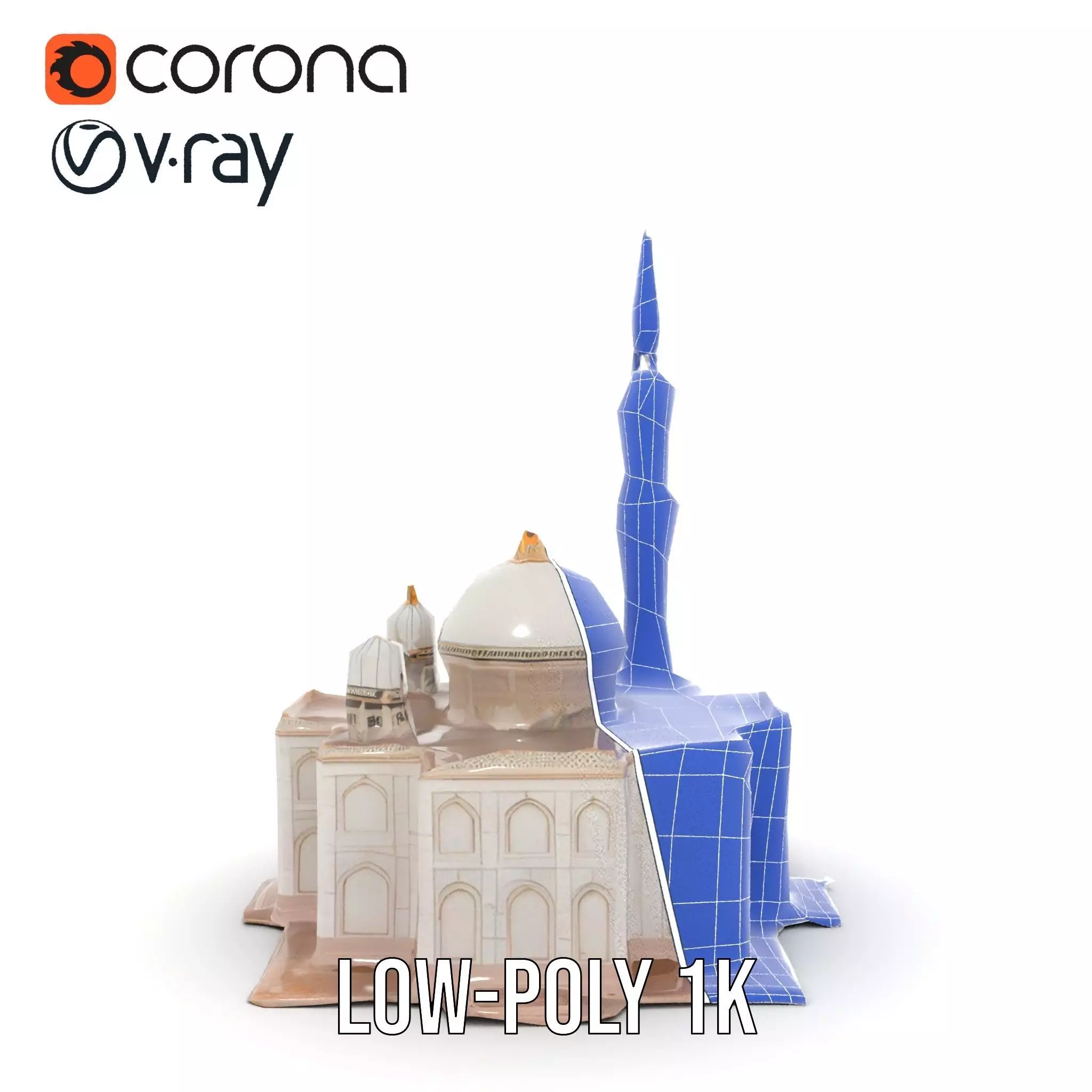Ornate Mosque model pack Low-poly 3D model_20