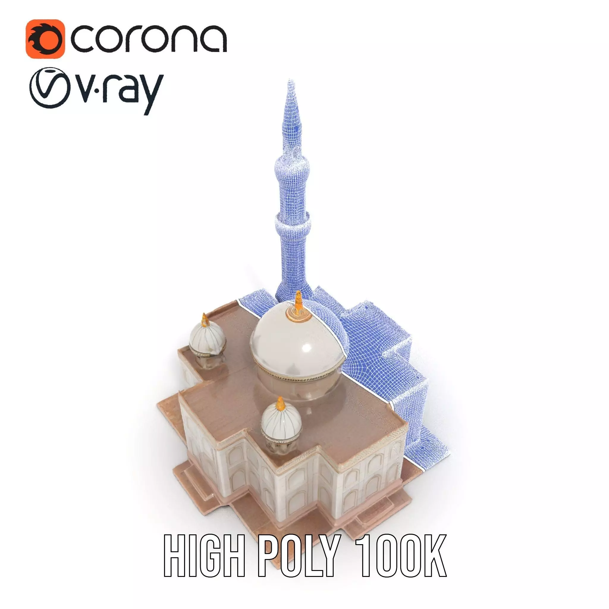 Ornate Mosque model pack Low-poly 3D model_32
