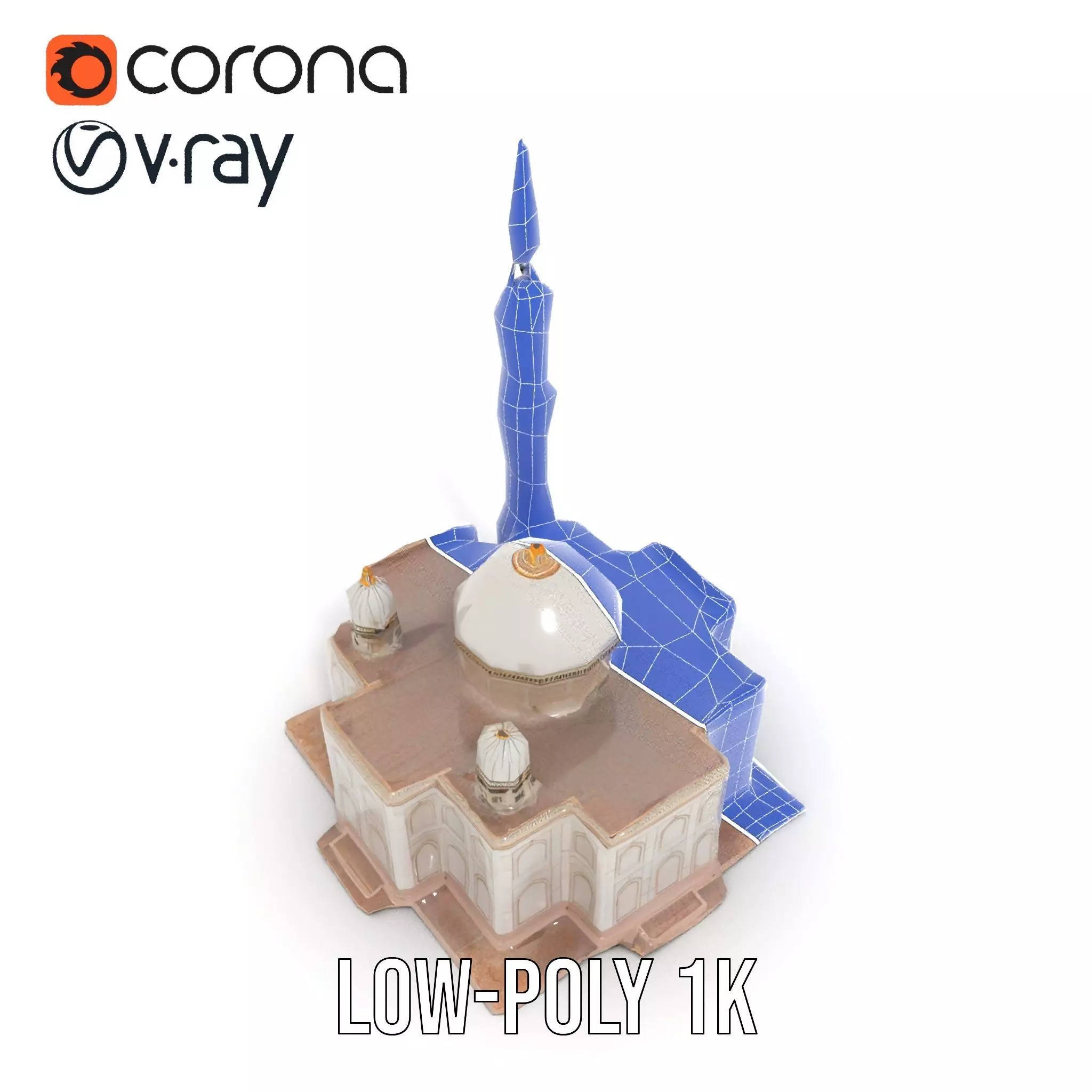 Ornate Mosque model pack Low-poly 3D model_28