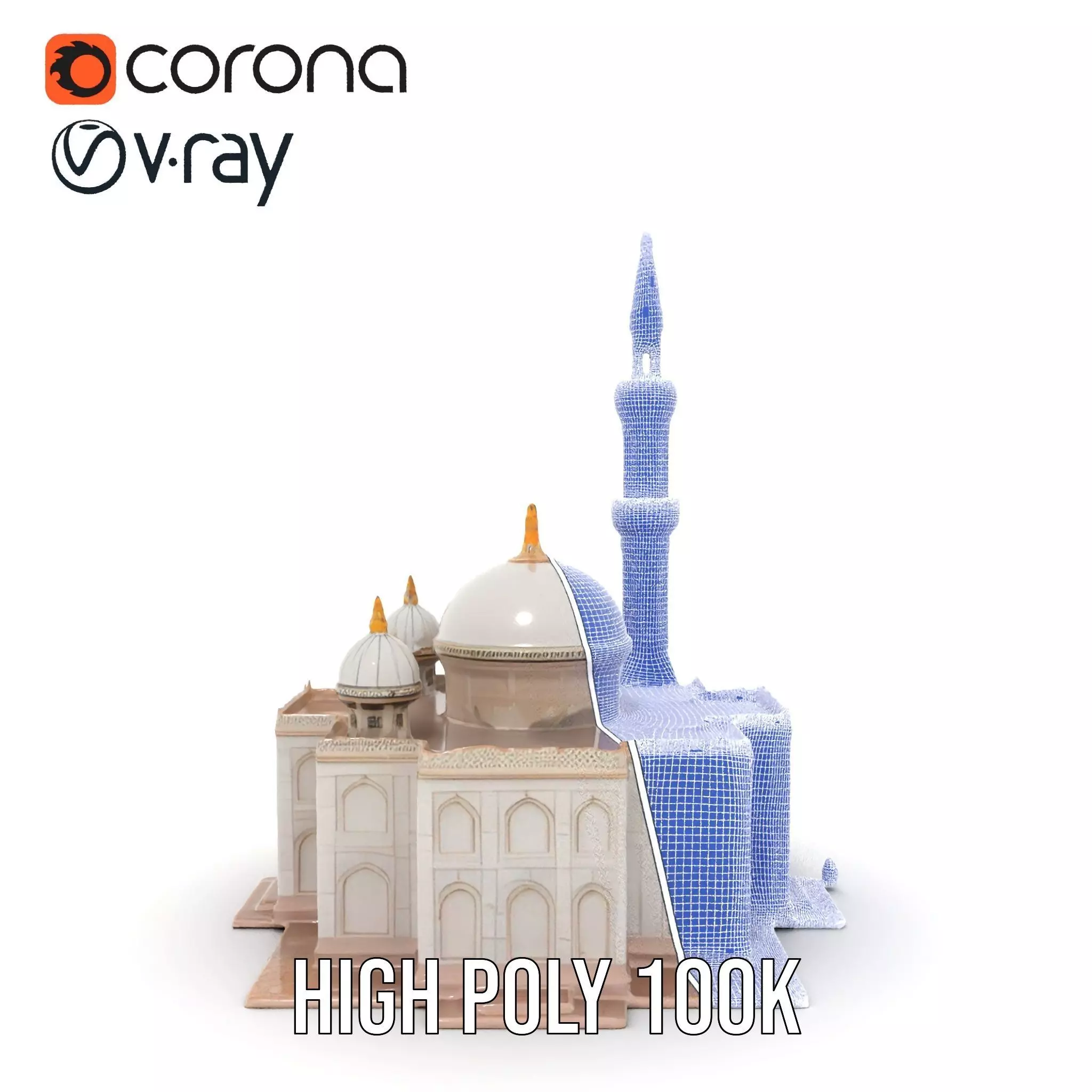 Ornate Mosque model pack Low-poly 3D model_33