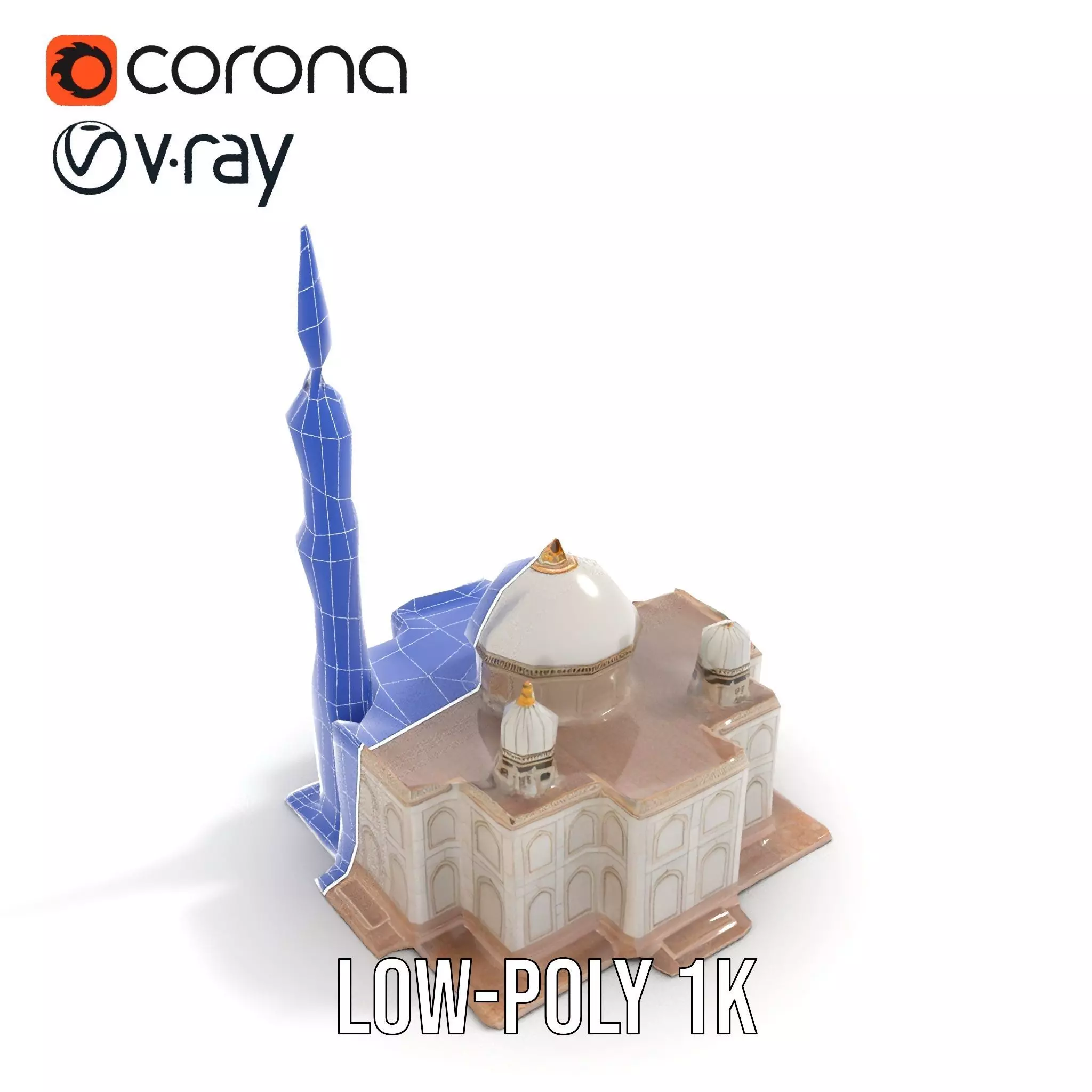 Ornate Mosque model pack Low-poly 3D model_31