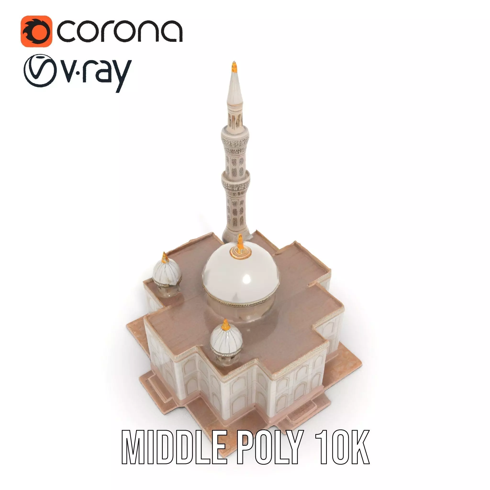Ornate Mosque model pack Low-poly 3D model_19
